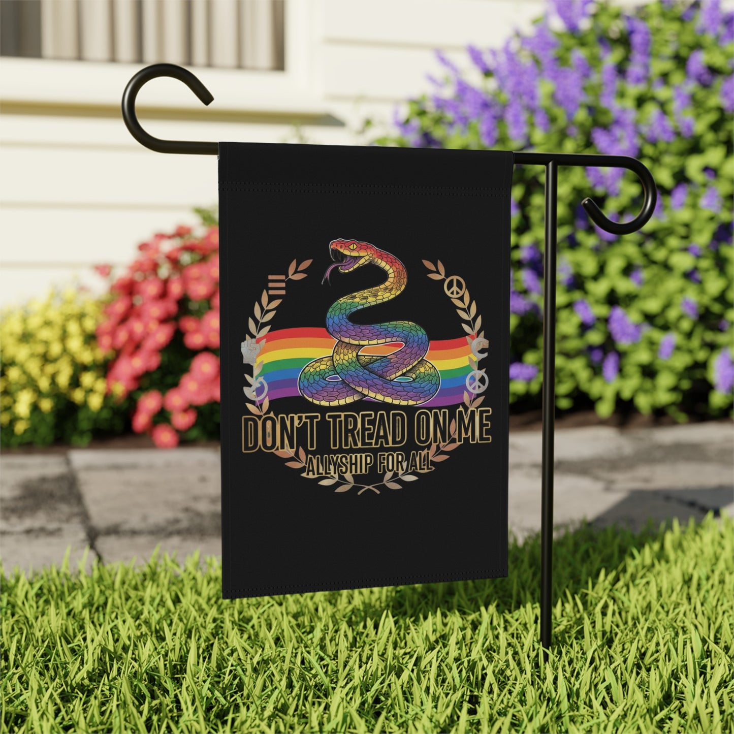 Don't Tread On Me Allyship For All Garden Flag product