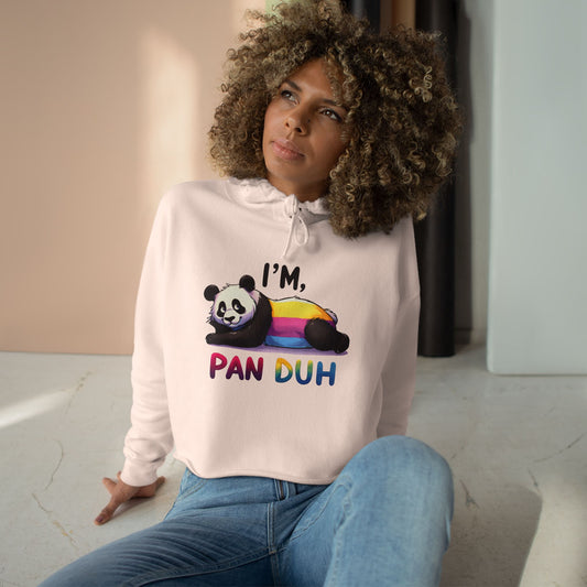 Pride Crop Hoodie Cute Panda| LGBTQ+ Apparel, Funny Sweatshirt, Casual Streetwear, Great for Gifts, Cozy Fashion
