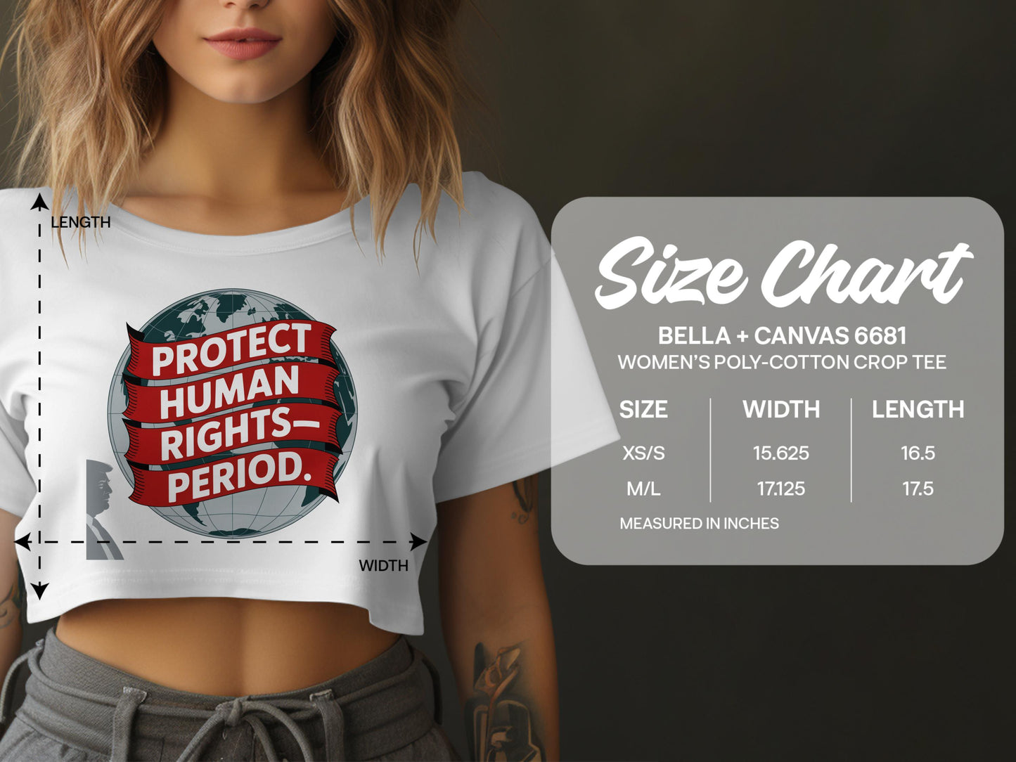 Protect Human Rights Period Women's Crop Tee product