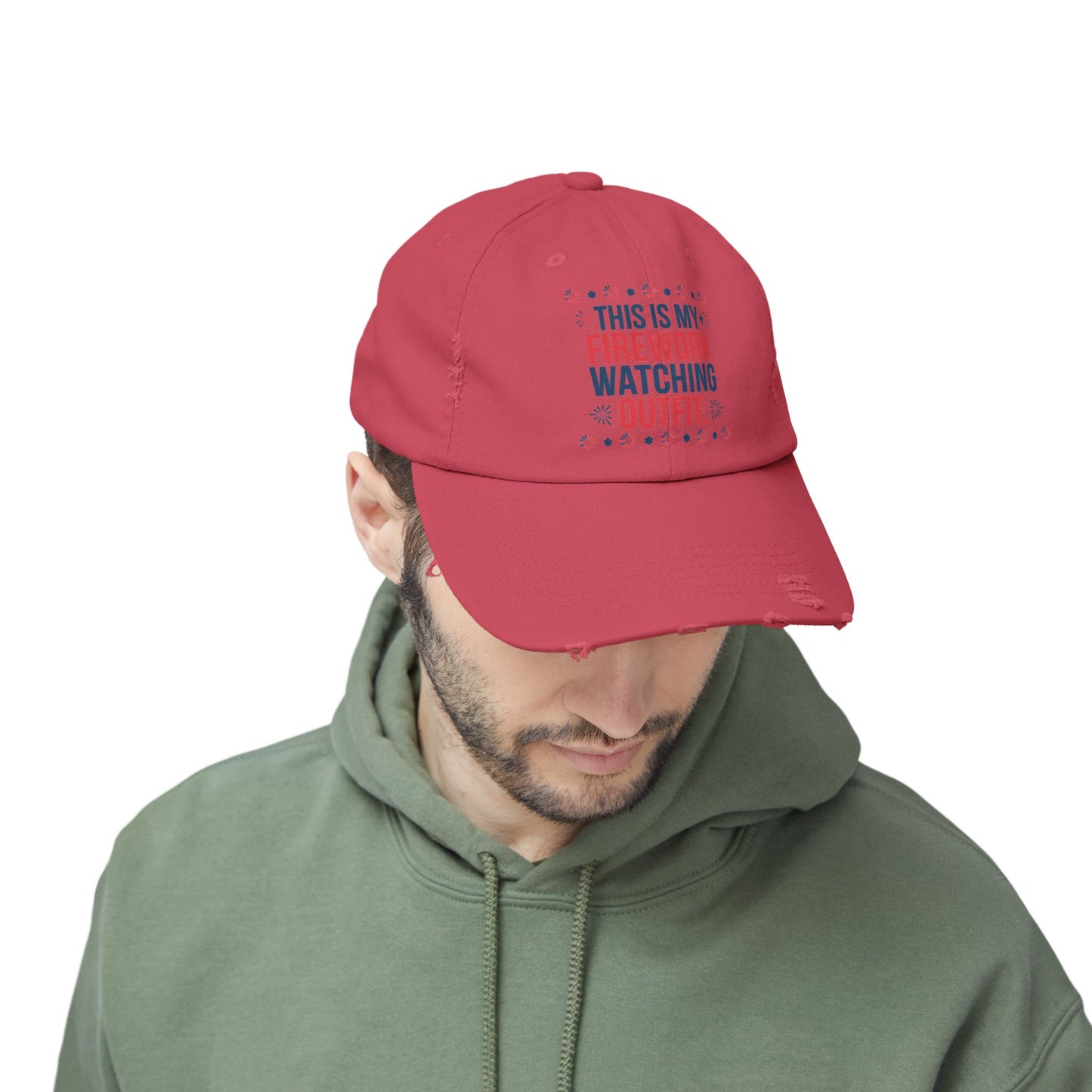 Firework Watching Cap - Unisex Distressed Hat for Celebrations