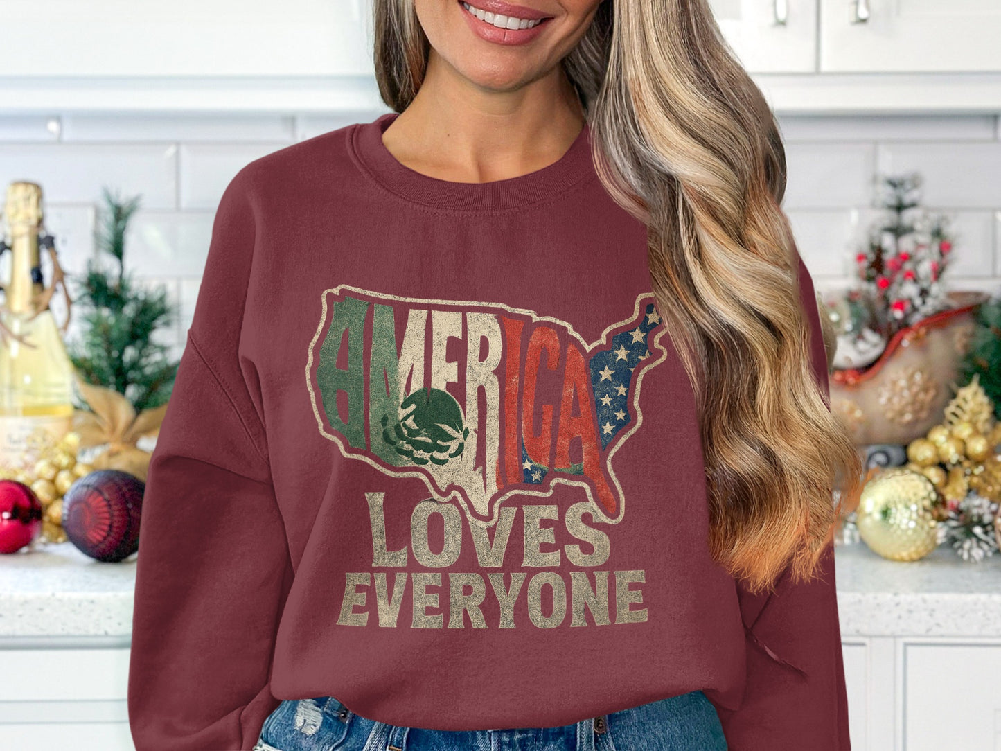 America Loves Everyone Graphic Sweatshirt product type
