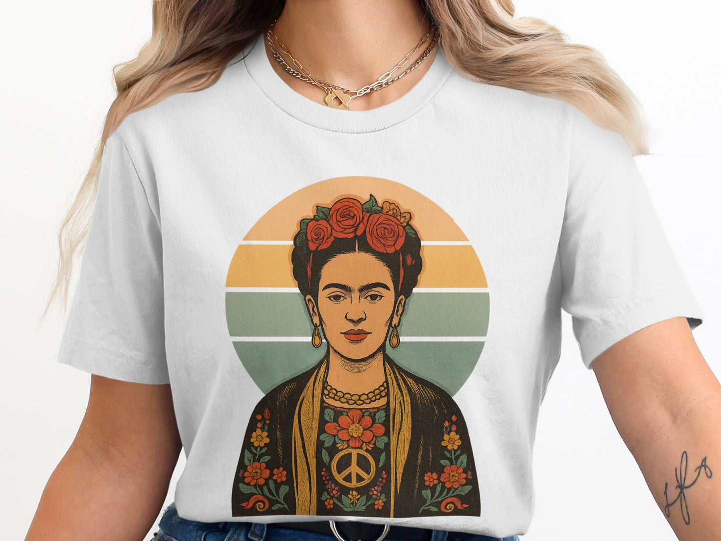 Vintage Frida Kahlo Peace Symbol Graphic Tee product
