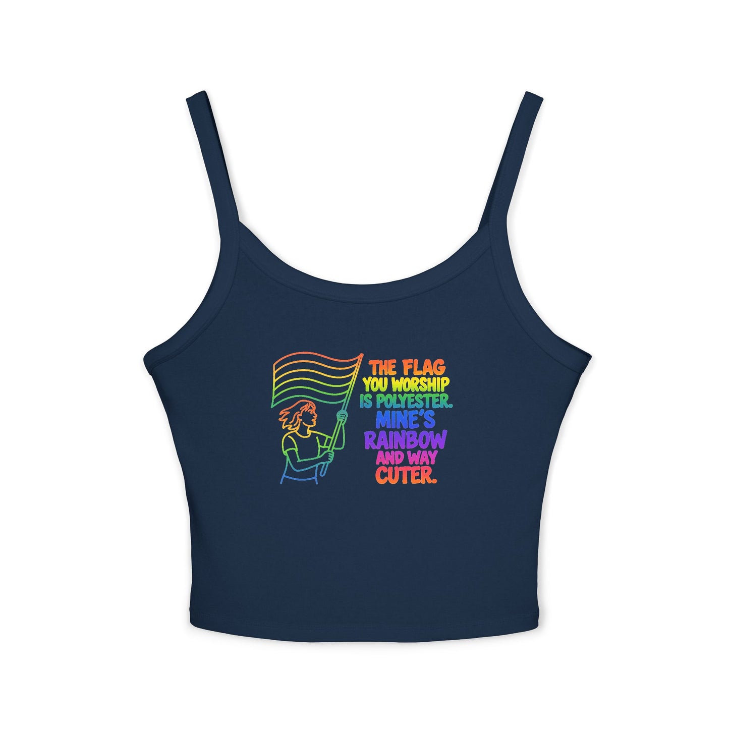 high quality Pride Rainbow Graphic Women's Spaghetti Strap Tank Top