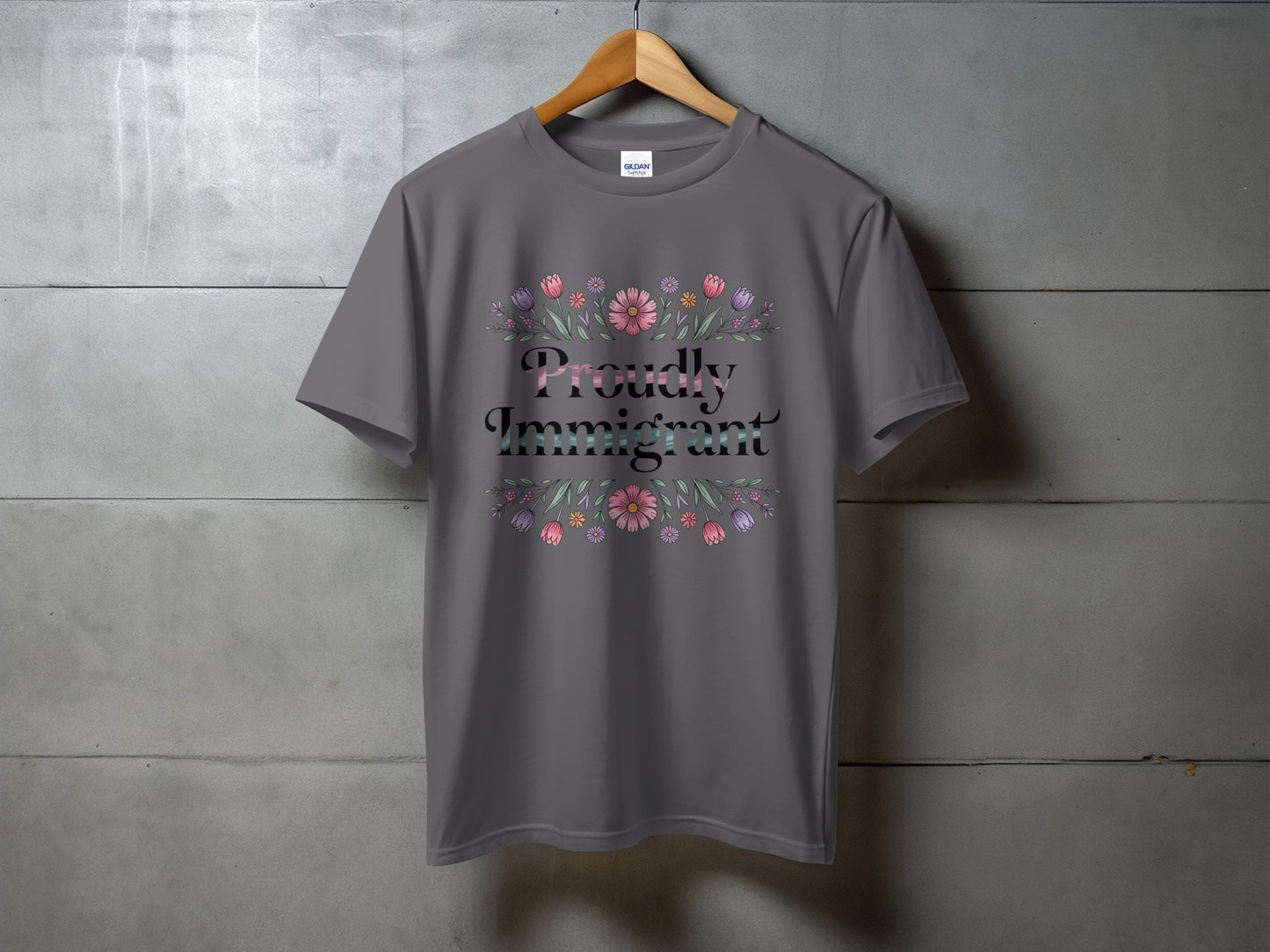 Proudly Immigrant Floral Tee Shirt product