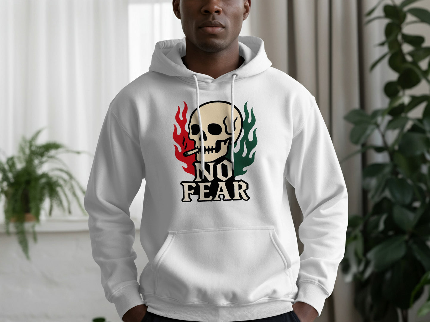 Stylish Skull Design No Fear Hoodie product