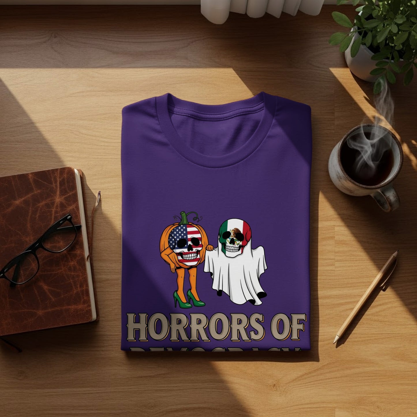 Horrors of Democracy Halloween Skull Pumpkin Shirt product