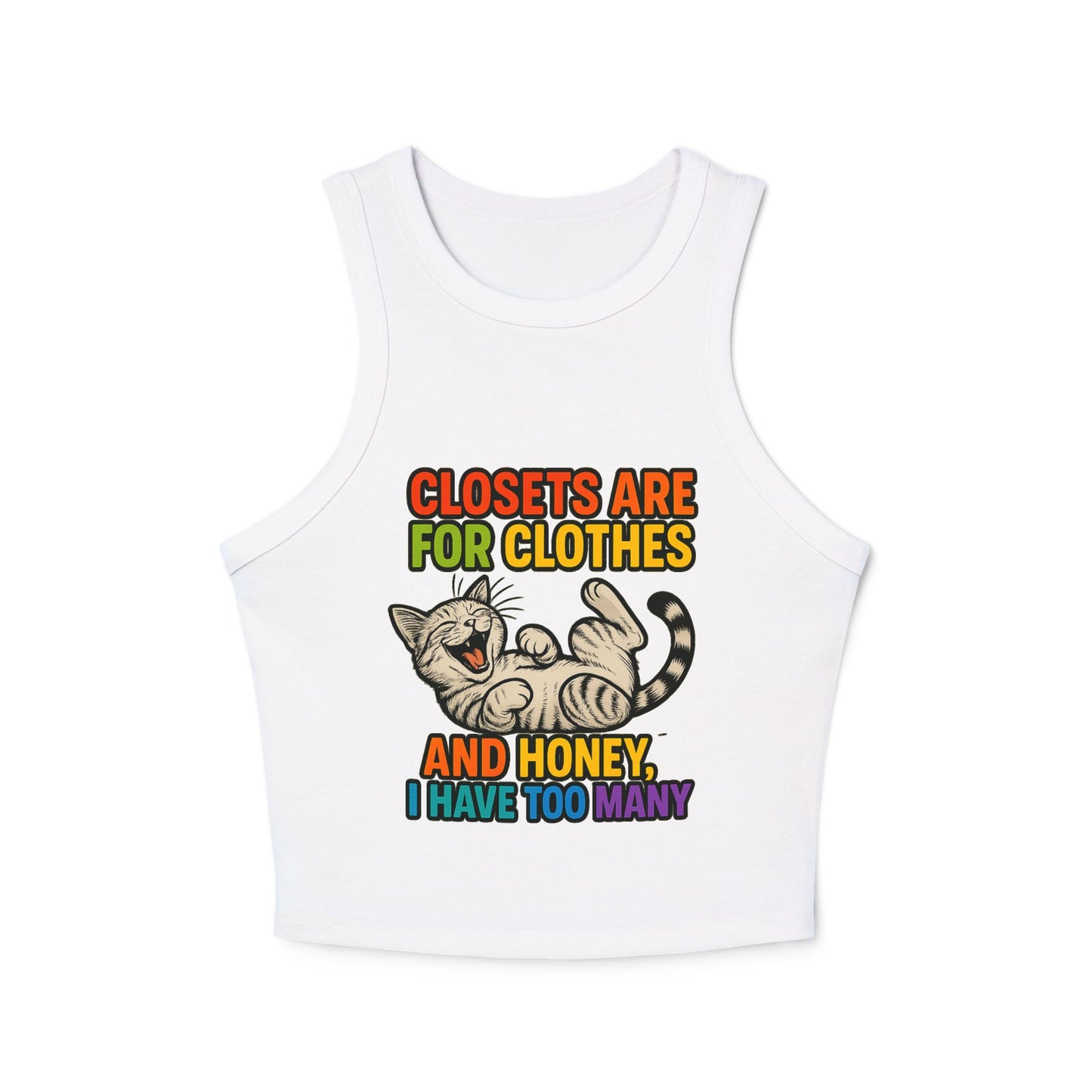 Pride Tank Top Funny Cat Love Women's Racer Tank Top - 'Closets Are For Clothes'