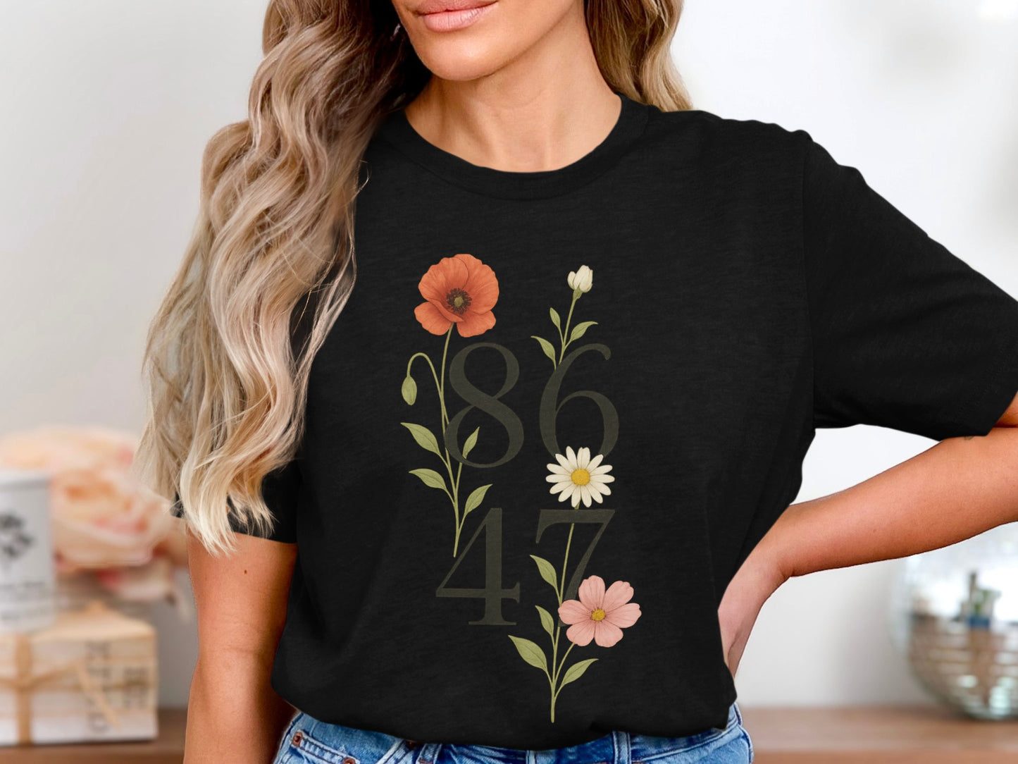 Vintage 8647 Floral Graphic Unisex Casual Shirt product