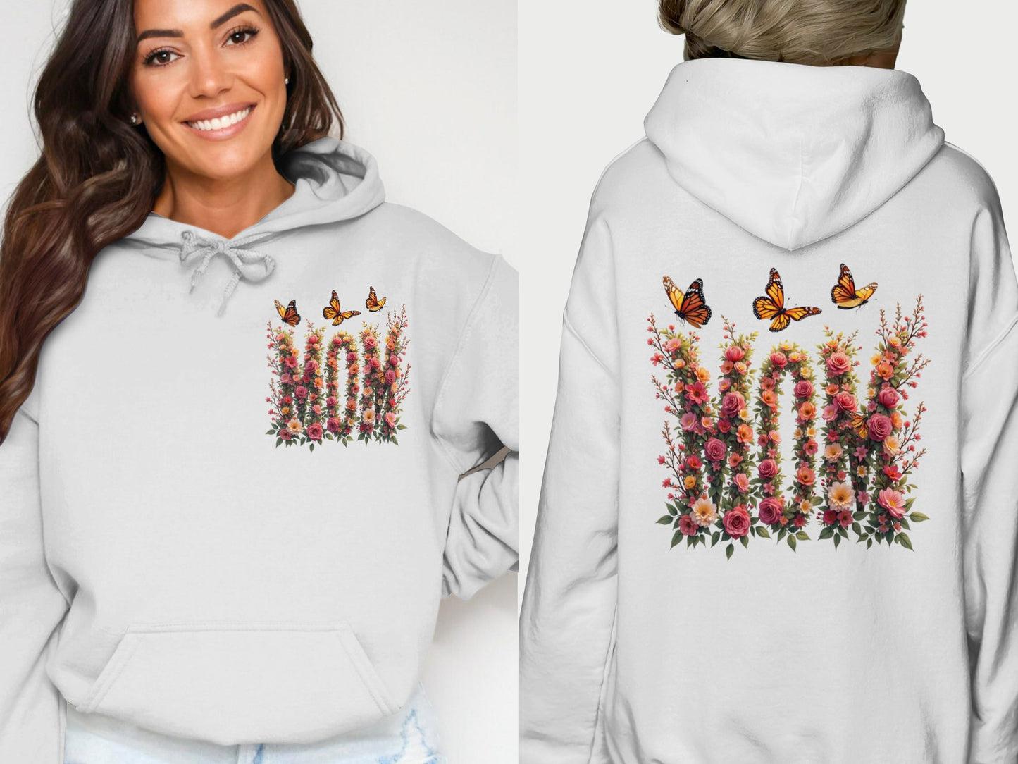 Butterfly and Floral Design Graphic Hoodie product