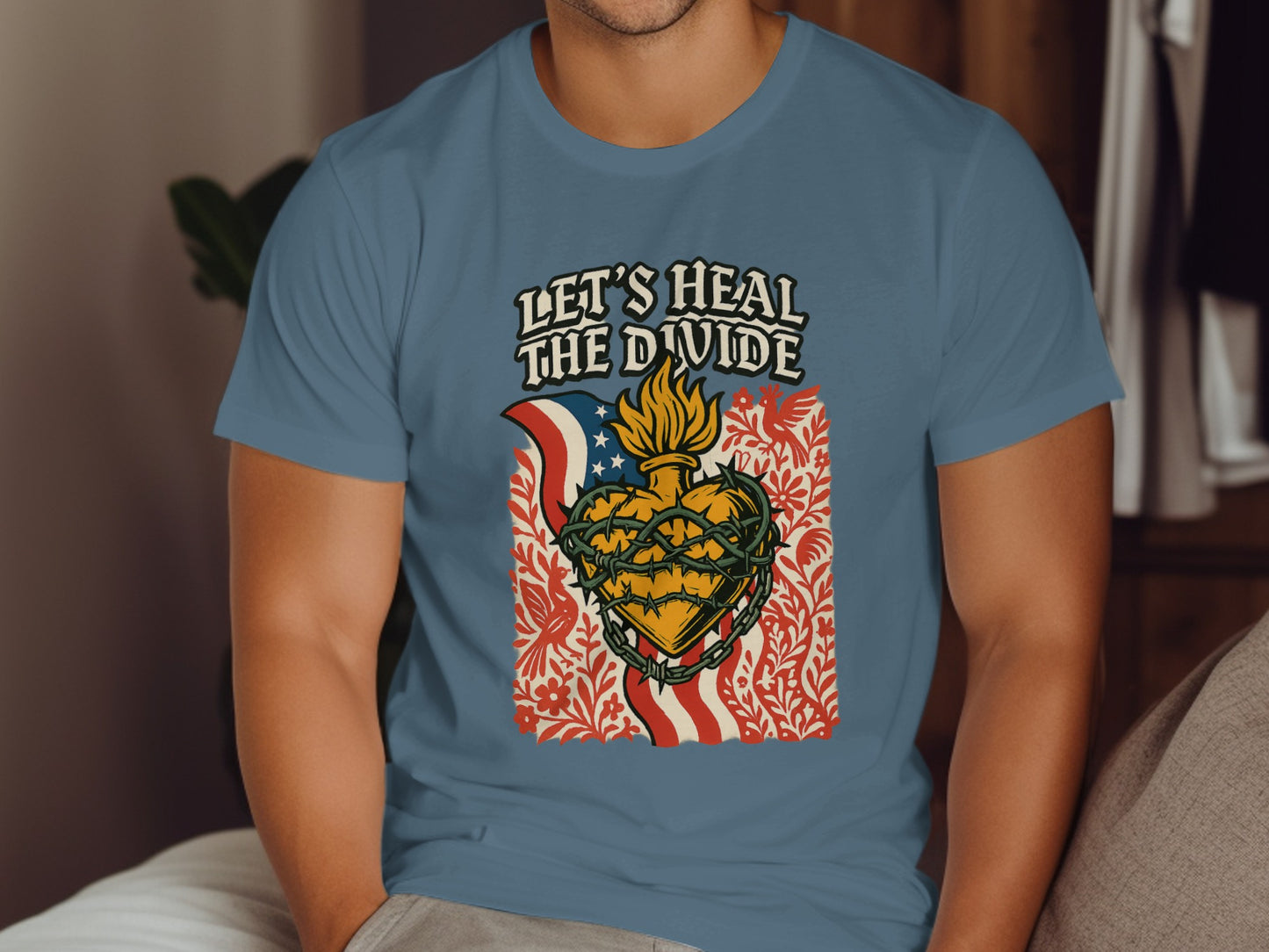 Let's Heal The Divide Sacred Heart Graphic T-Shirt product