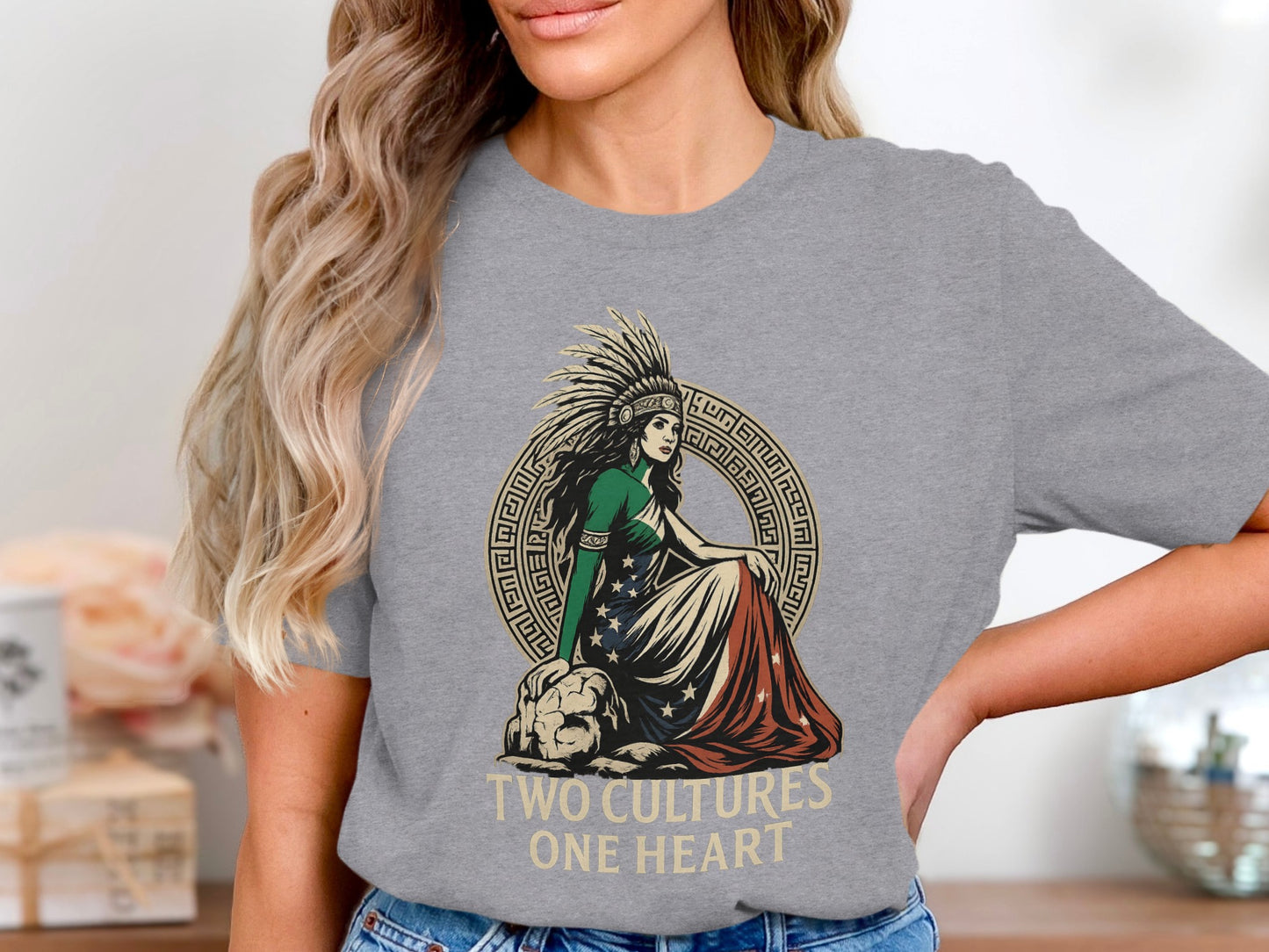Two Cultures One Heart Graphic T-Shirt product type