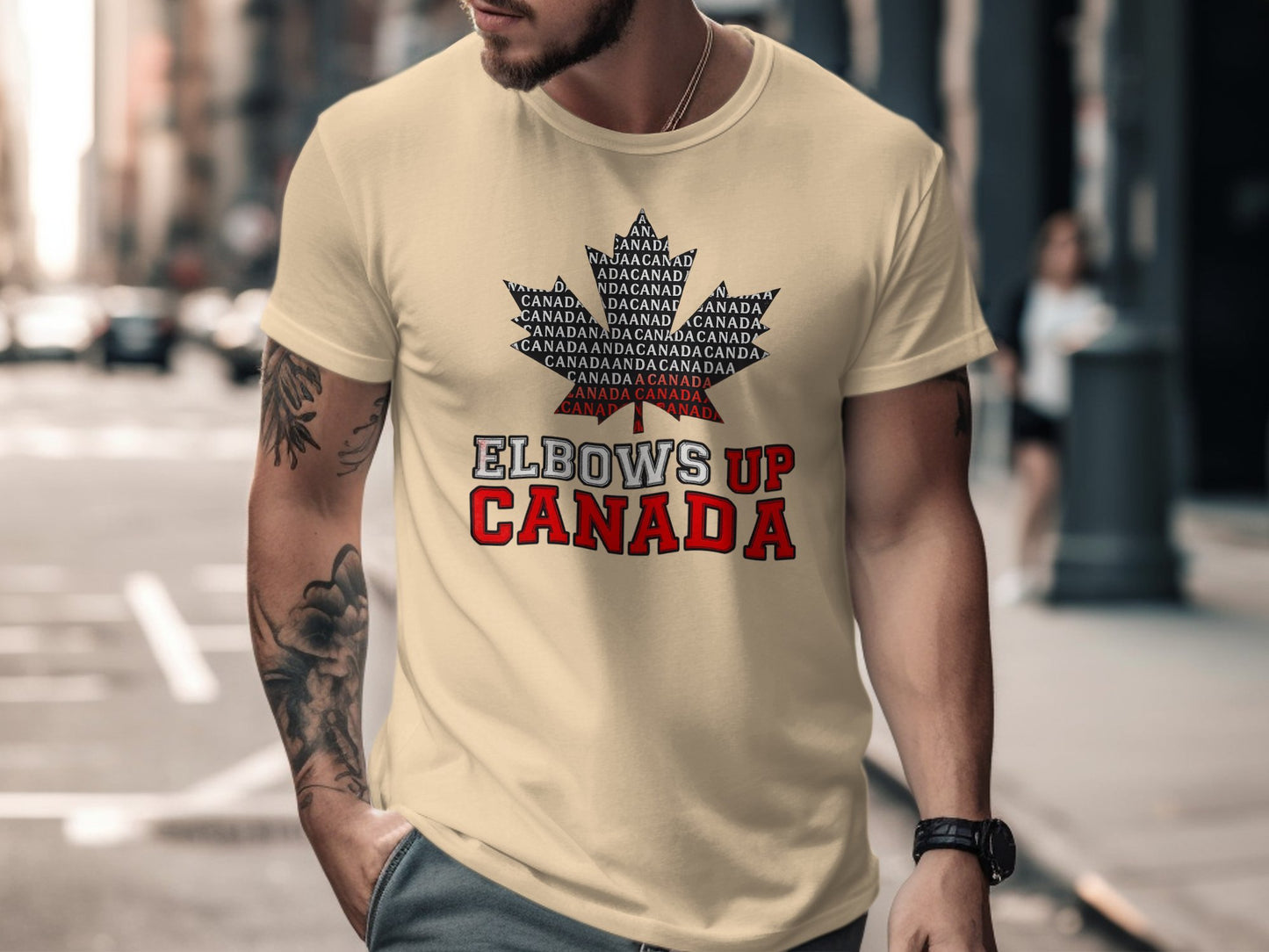 Elbows Up Canada Maple Leaf Graphic Men's Shirt product type