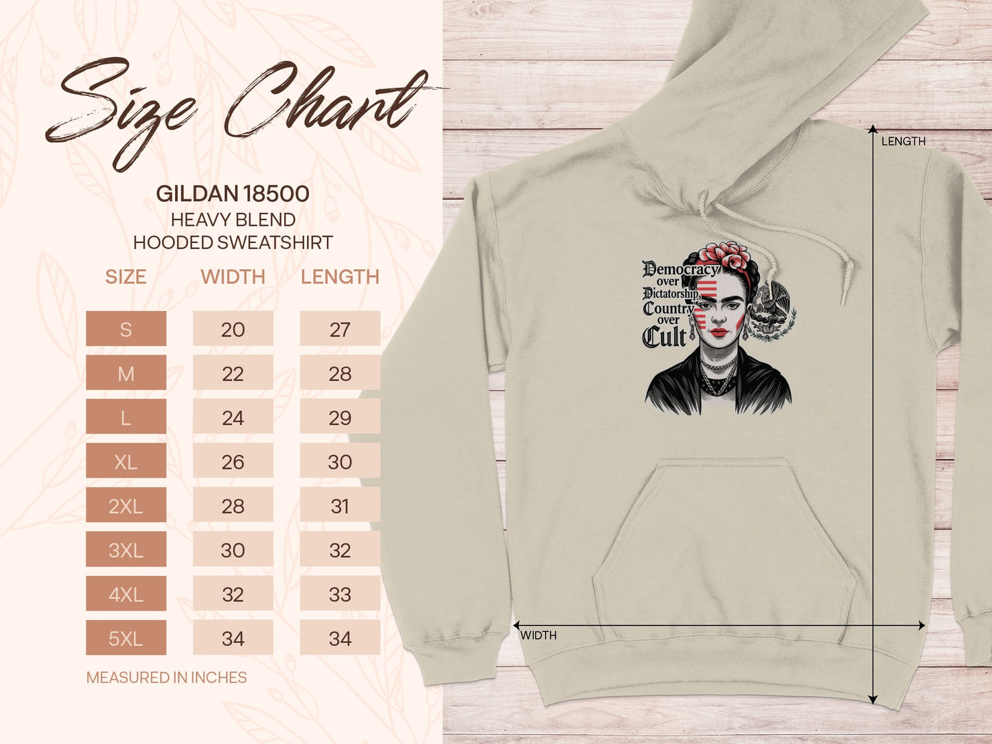 Democracy Over Dictatorship Cult Print Hooded Sweatshirt product type