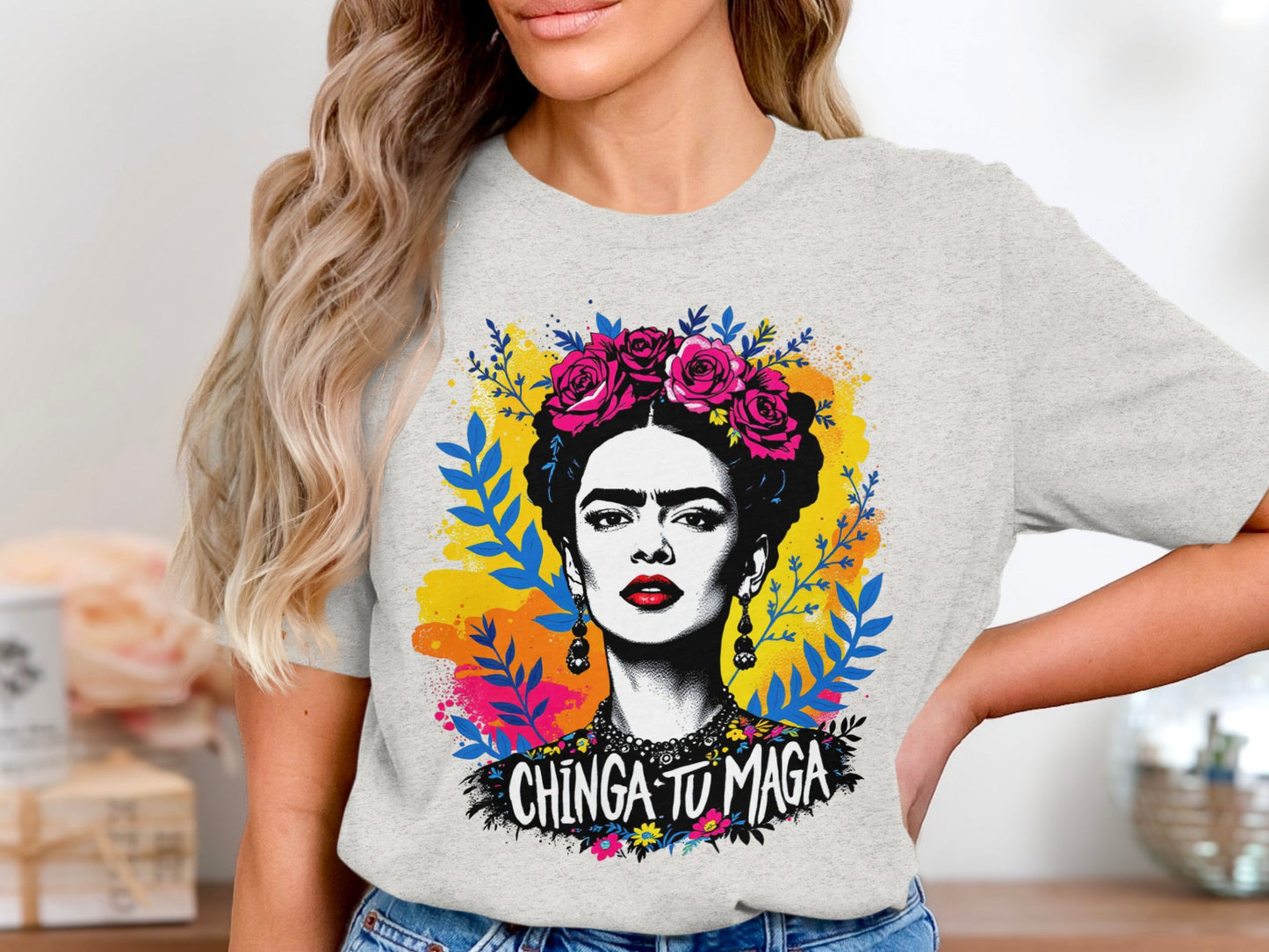 Colorful Artistic Chinga Tu Maga Graphic T-shirt product
