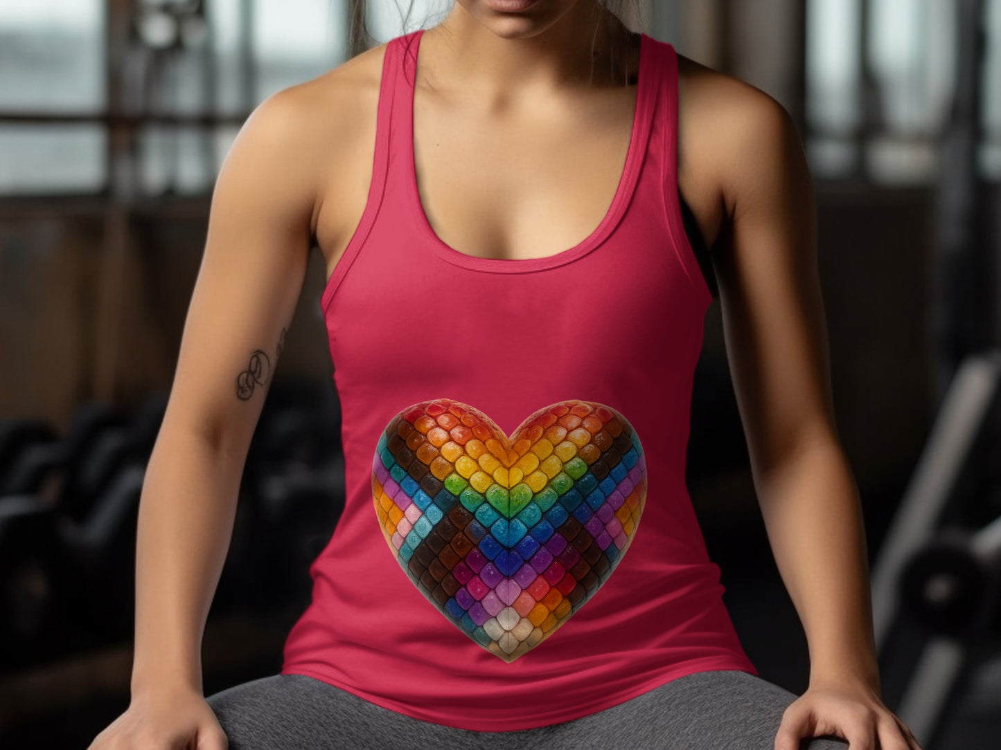 Colorful Heart Design on Bright Tank Top product