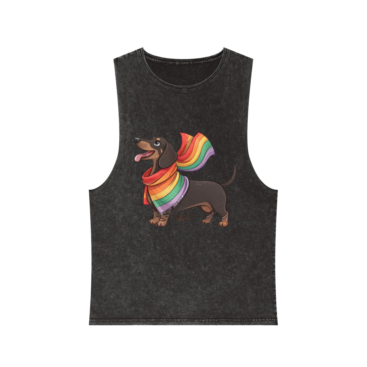 Pride Dachshund Stonewash Tank Top - Unisex Casual Wear