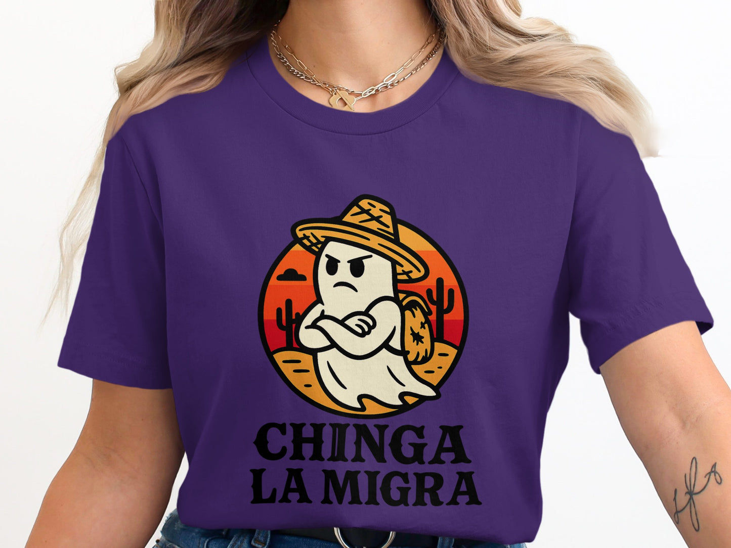 Chinga La Migra Graphic Desert Ghost Shirt product
