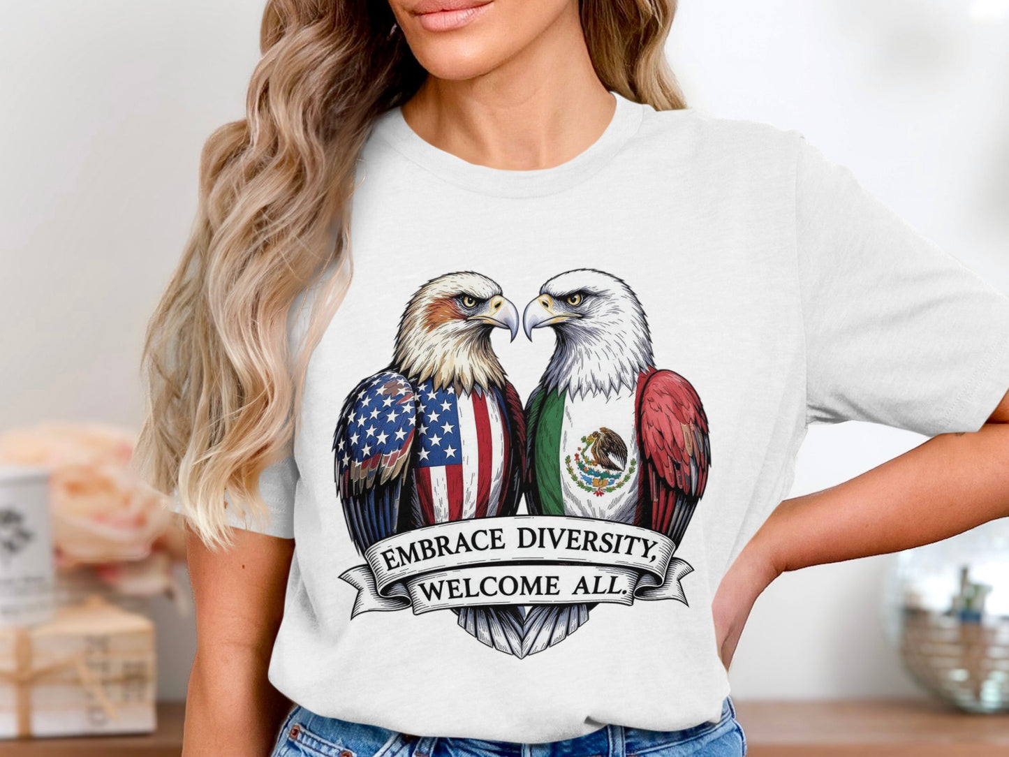 Embrace Diversity Welcome All Graphic Tee shirt product