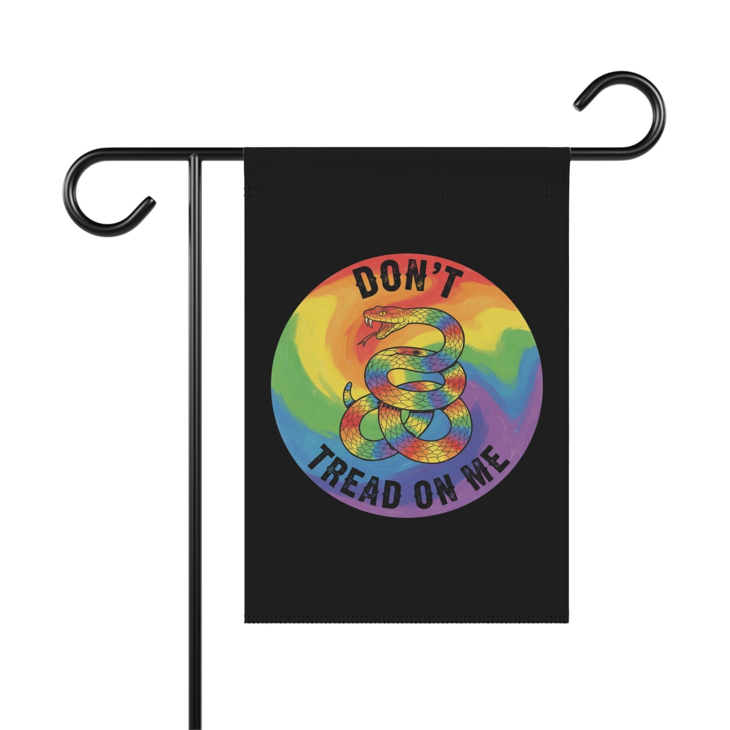 Don't Tread On Me Rainbow Snake Garden Flag product