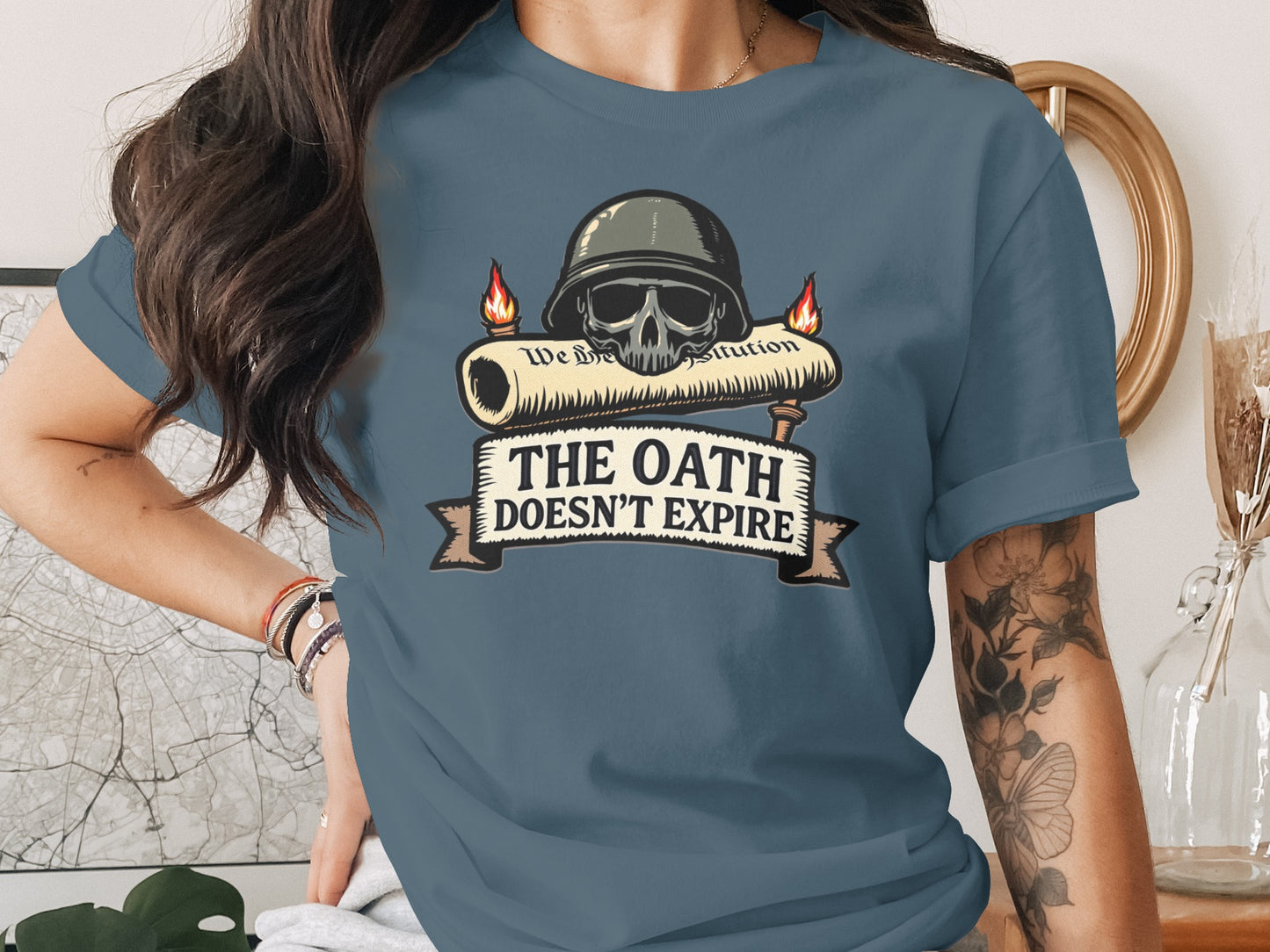 The Oath Doesn't Expire Military Skull T-shirt