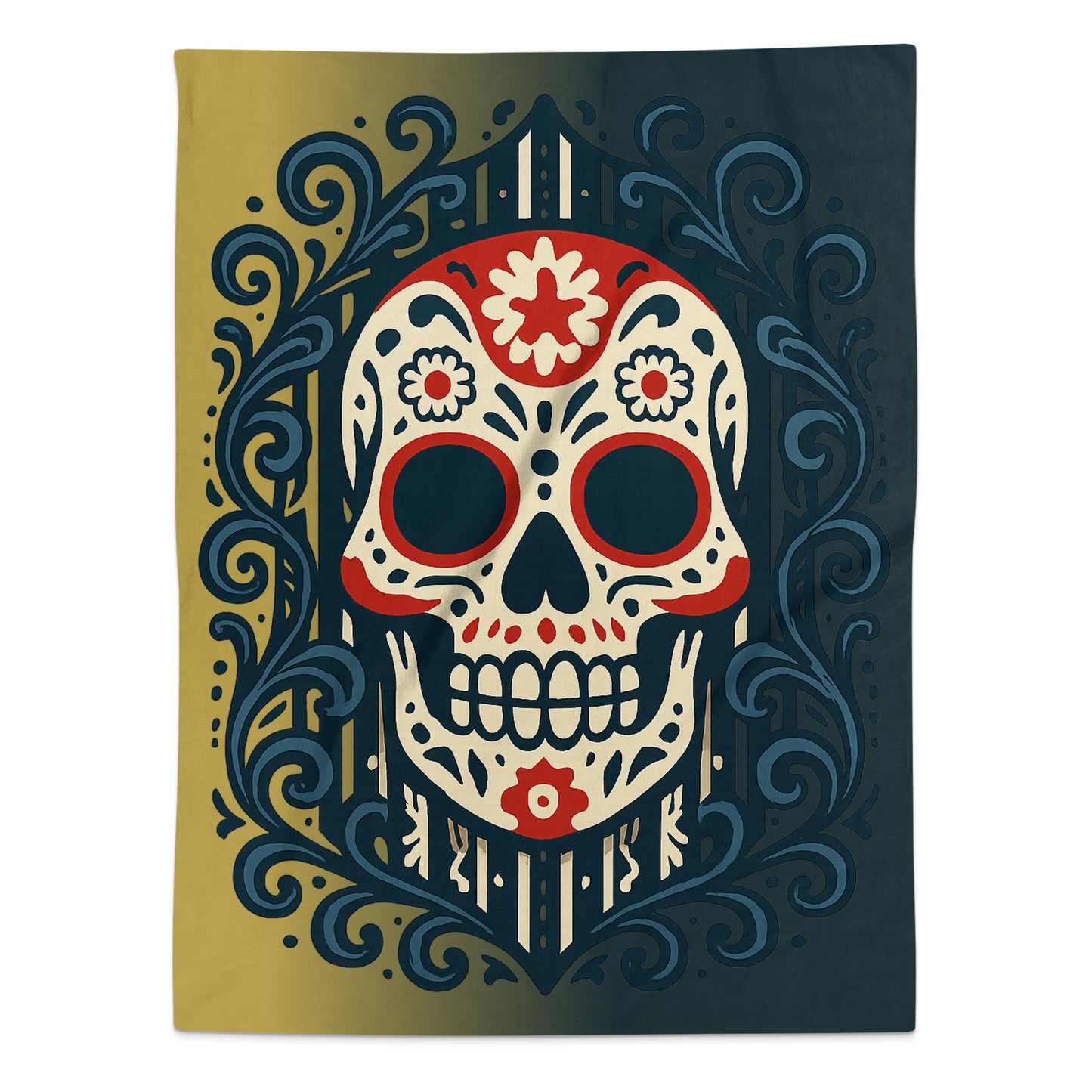 Colorful Skull Illustration Decor Blanket product