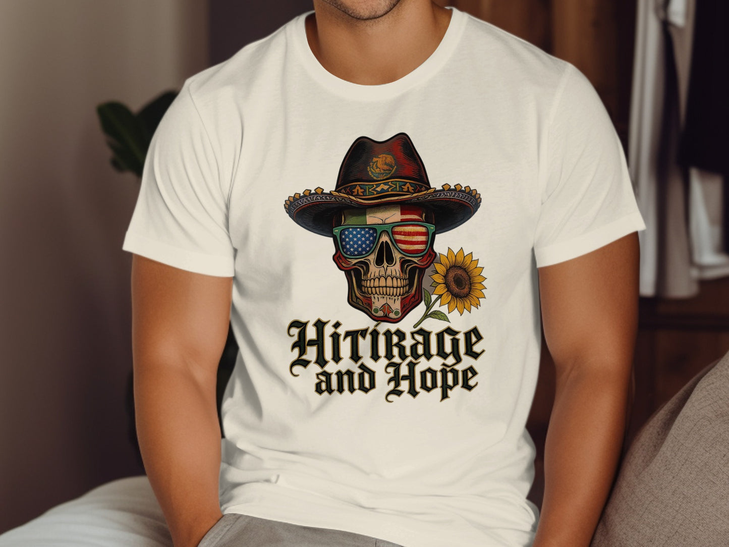 Vintage Patriotic Skull Graphic Tee shirt product type