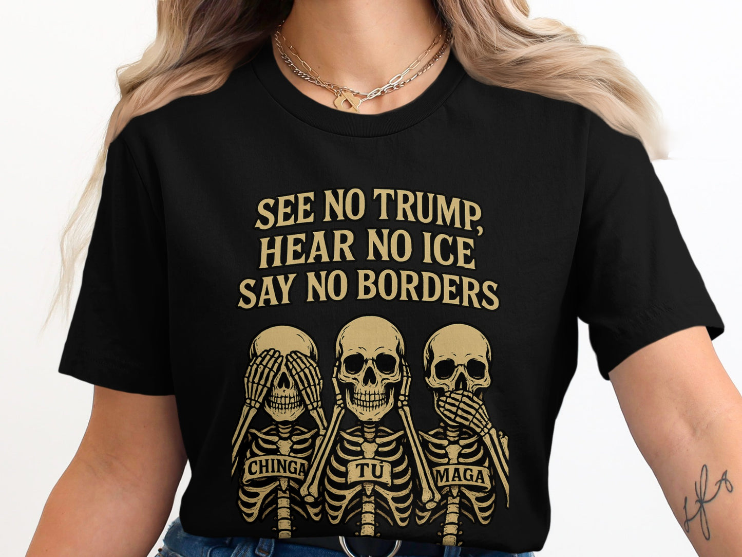 Political Statement Three Skeletons T-Shirt product type