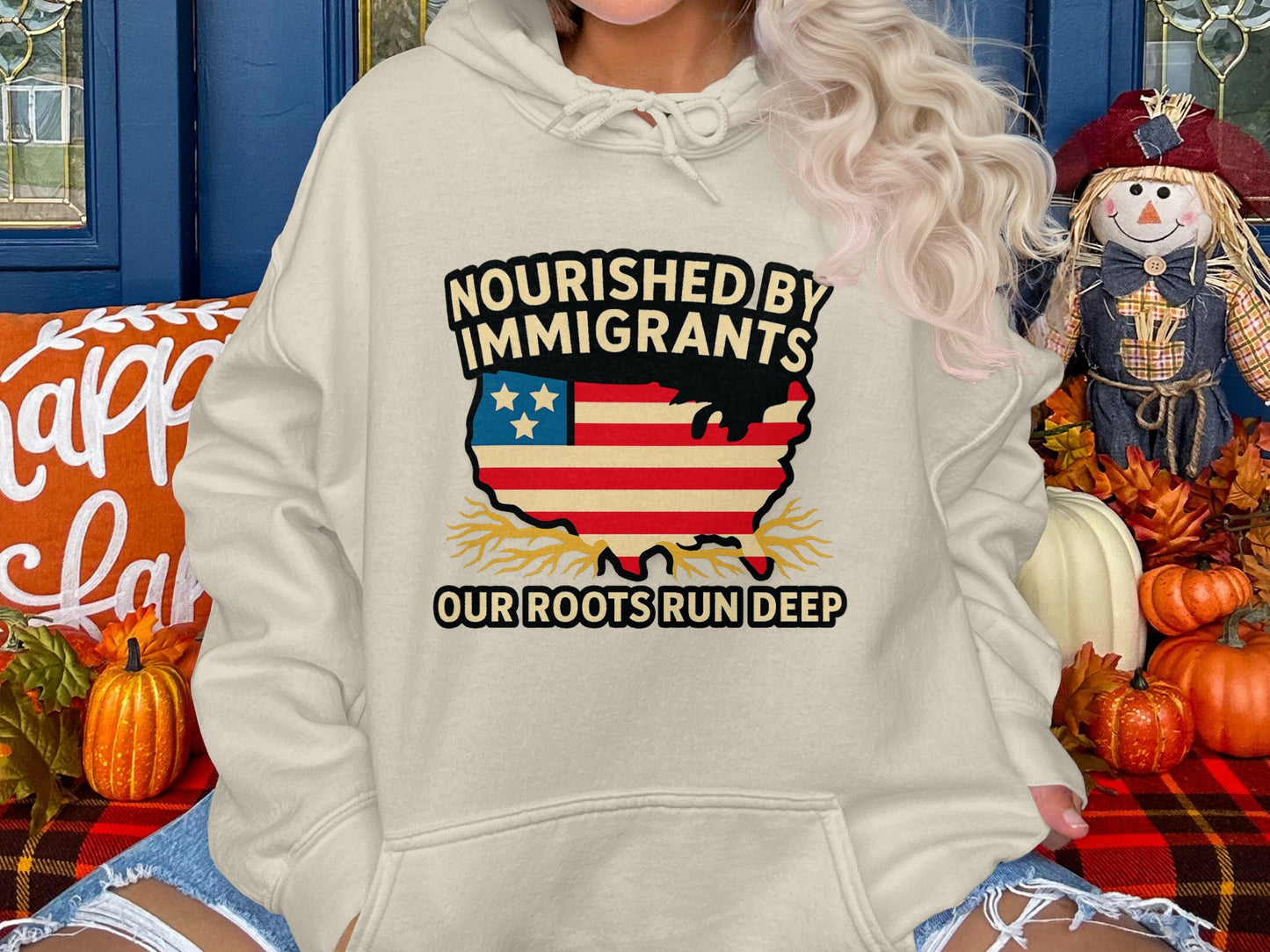 Nourished By Immigrants Our Roots Run Deep hoodie product