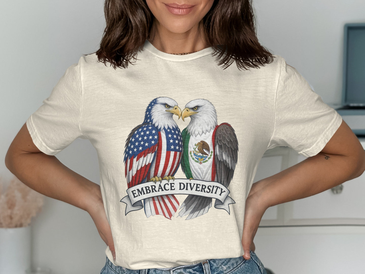 Embrace Diversity Eagle Design Graphic T-shirt product type
