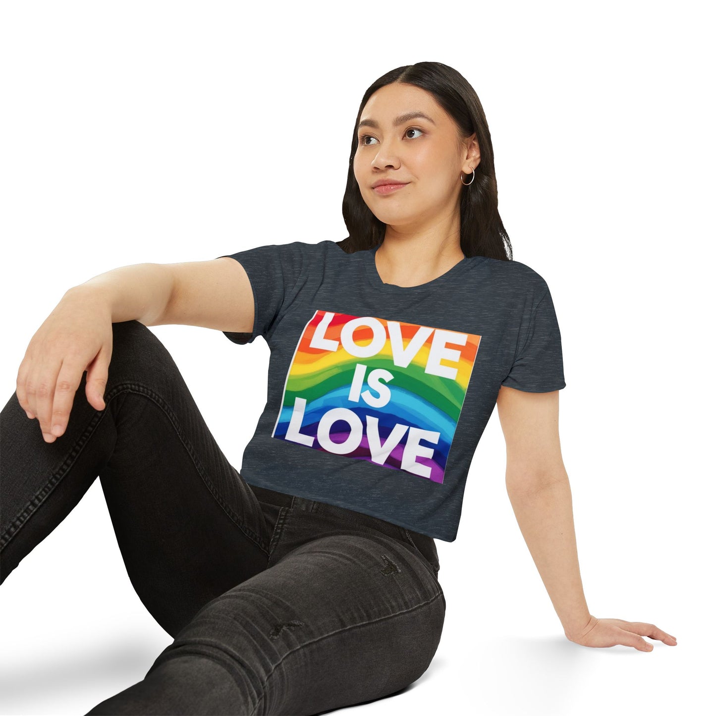 Pride corp top Rainbow Love is Love Crop Top for Festivals