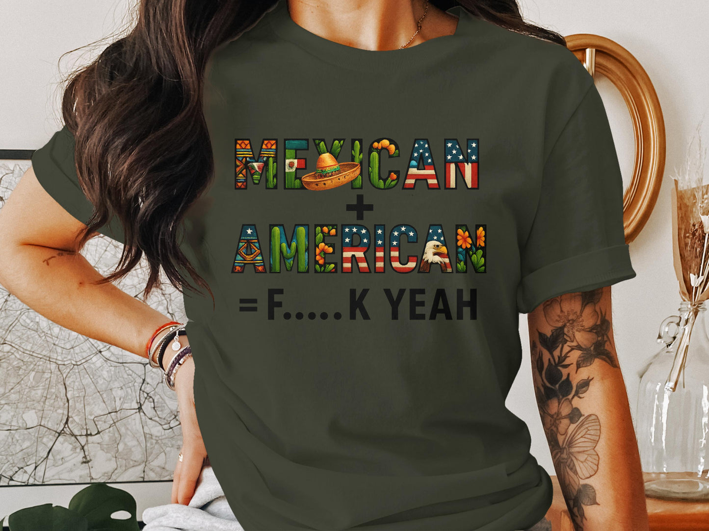 Mexican American Graphic Tee Shirt product