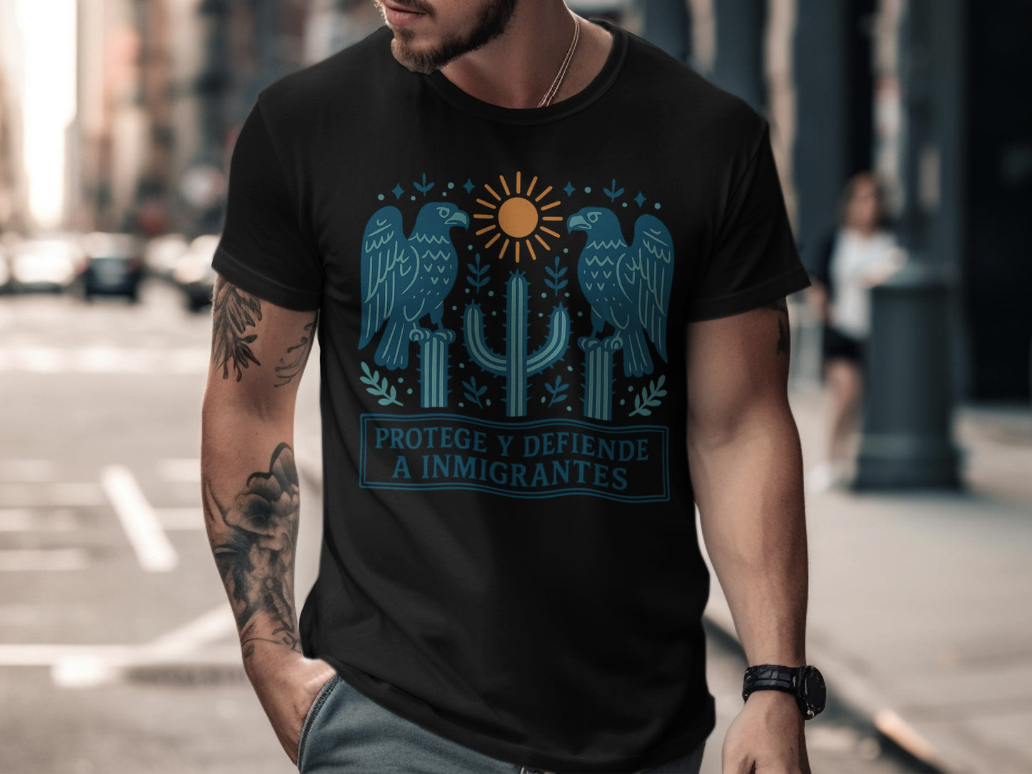 Protege y Defiende a Inmigrantes themed T-Shirt product