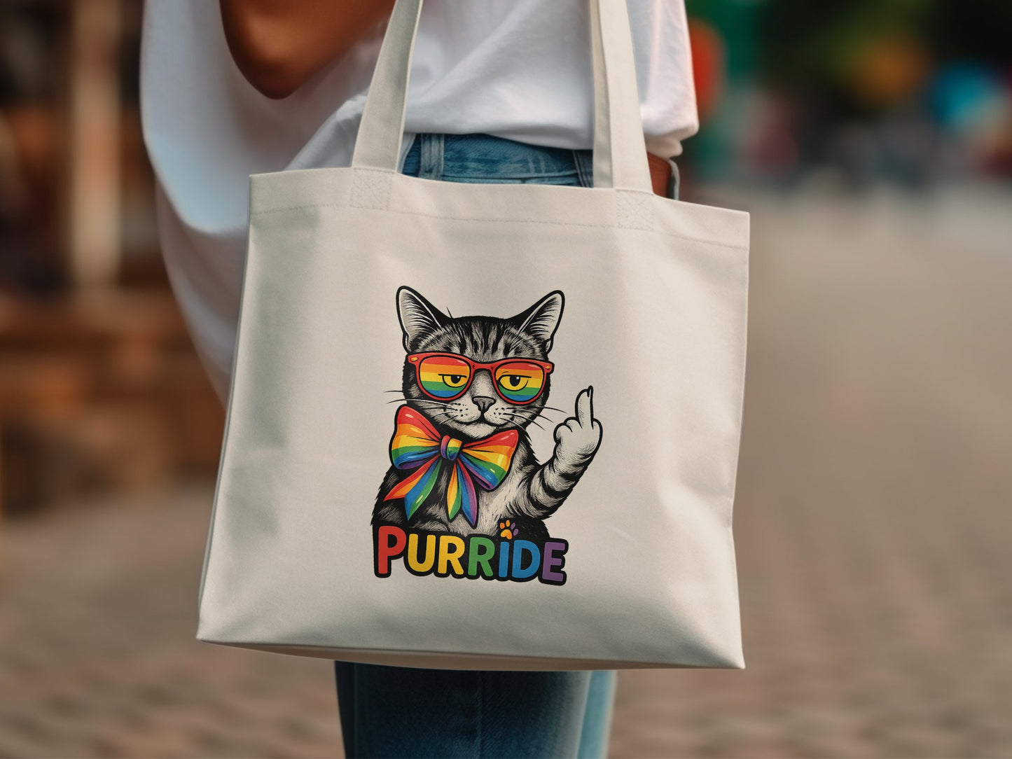 Colorful Purride Cat Design Eco-friendly Bag product type