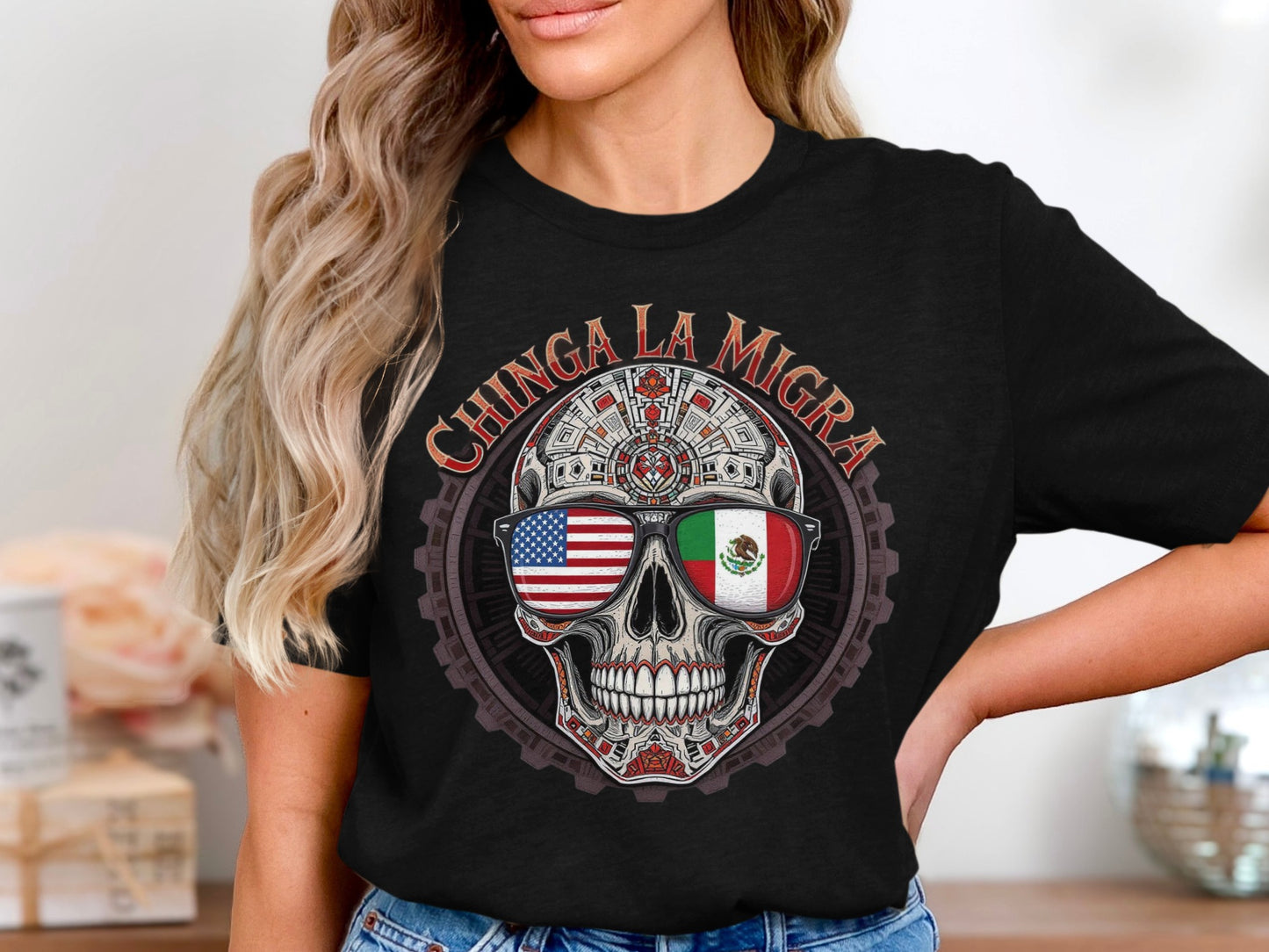 Chinga La Migra Skull Design Women's T-Shirt product