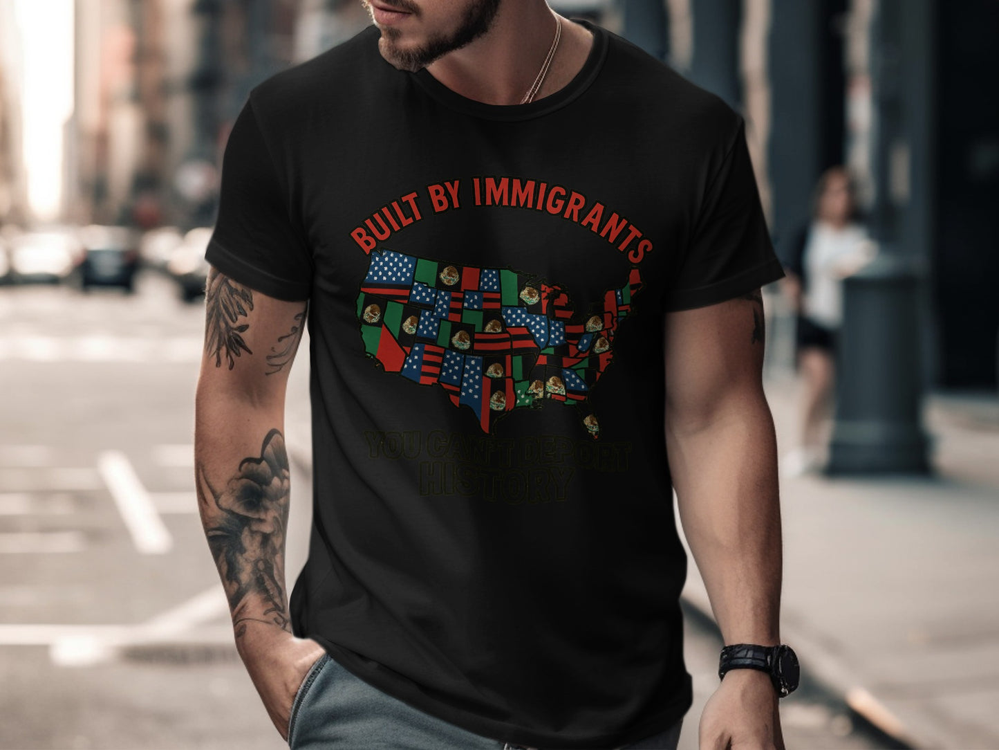 Built by Immigrants Map Graphic T-Shirt product type