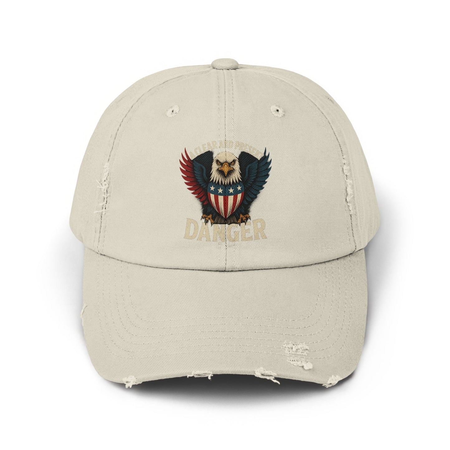 Beware of Danger Eagle Embroidered Distressed Hat product