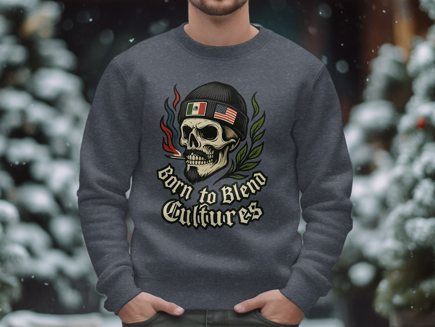 Born to Blend Cultures Skull Sweater product