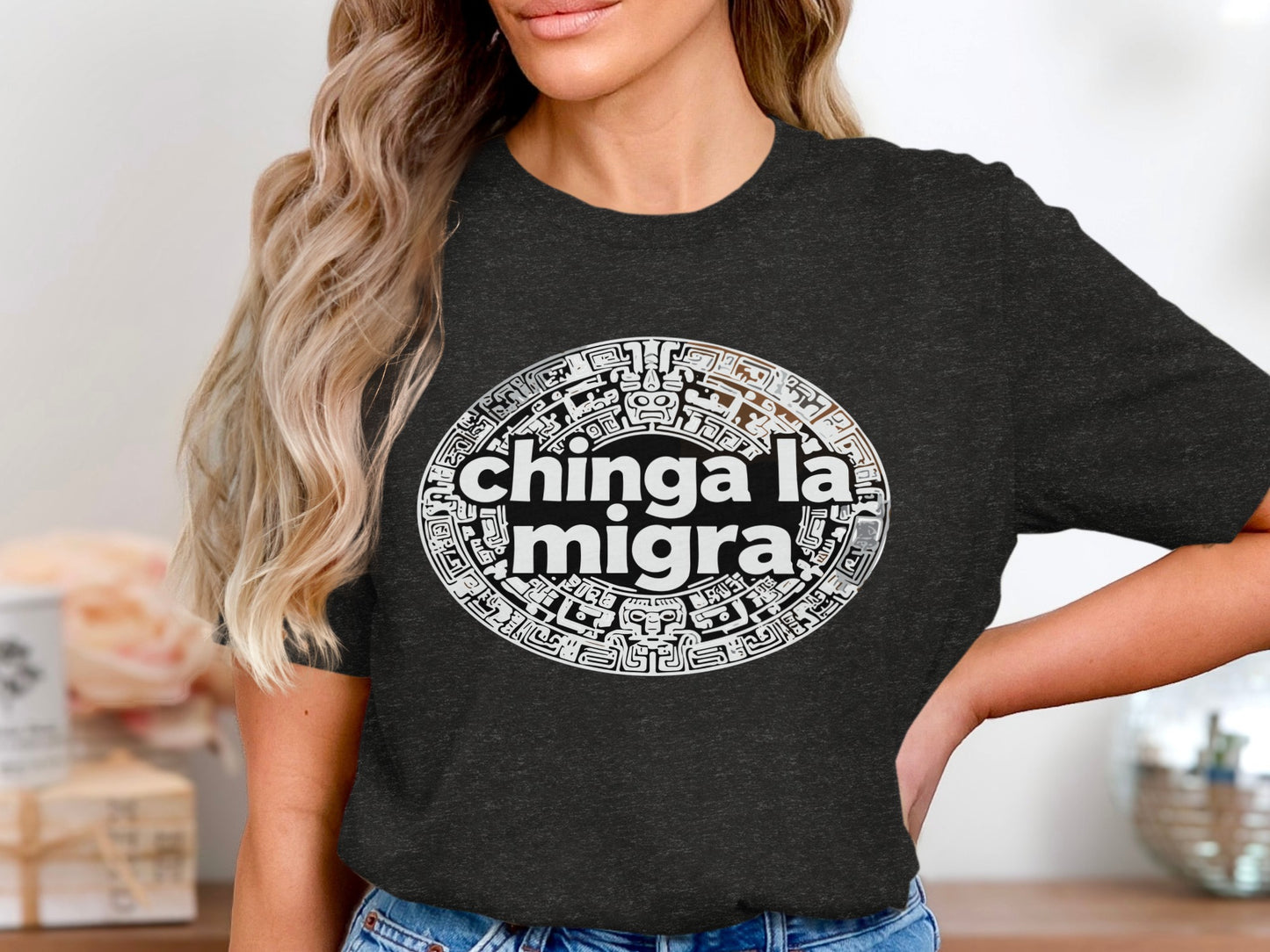 Chinga La Migra Graphic Print Casual T-Shirt product