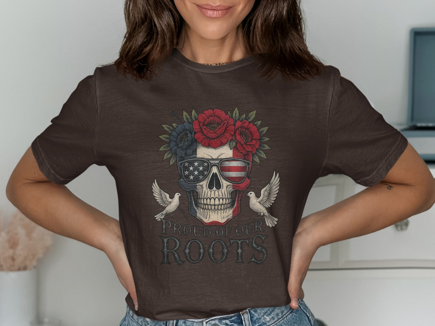 Proud Of Our Roots Skull Graphic T-Shirt product type