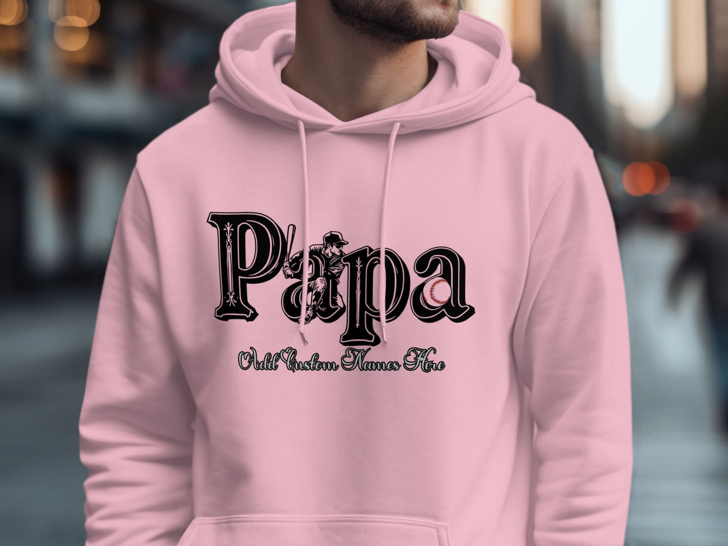 Custom Pink Papa Child Names Hoodie product