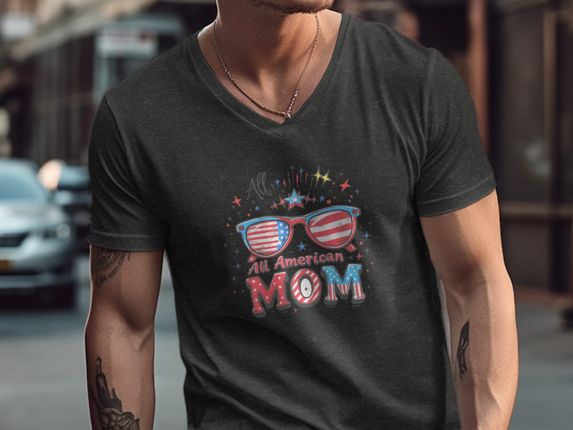 Patriotic All American Mom Graphic T-Shirt product