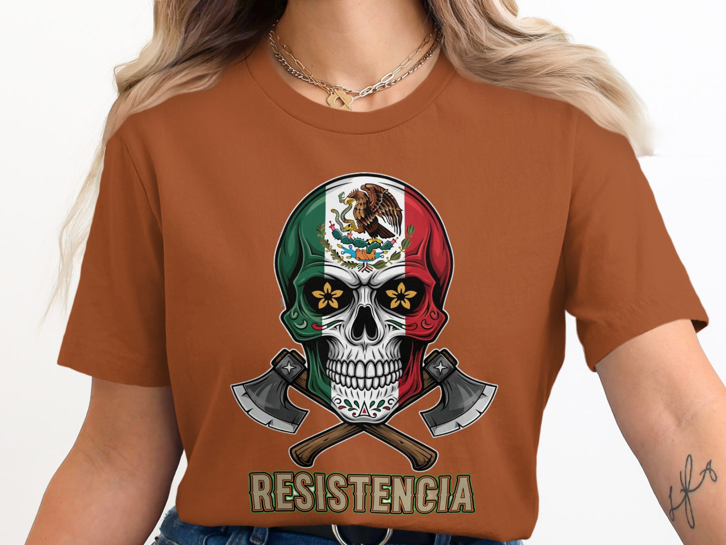 Resistencia Skull With Crossed Axes Graphic T-Shirt Product