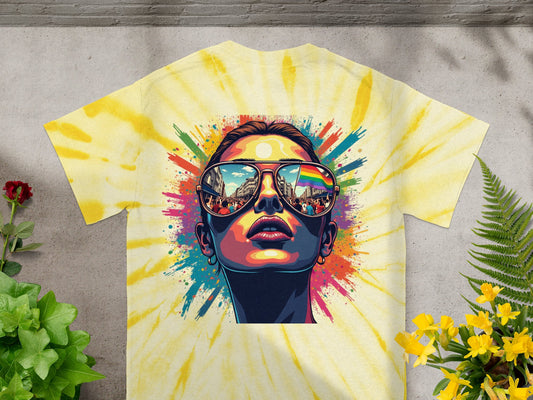 Vibrant Artistic T-Shirt with Sunglasses Reflection product