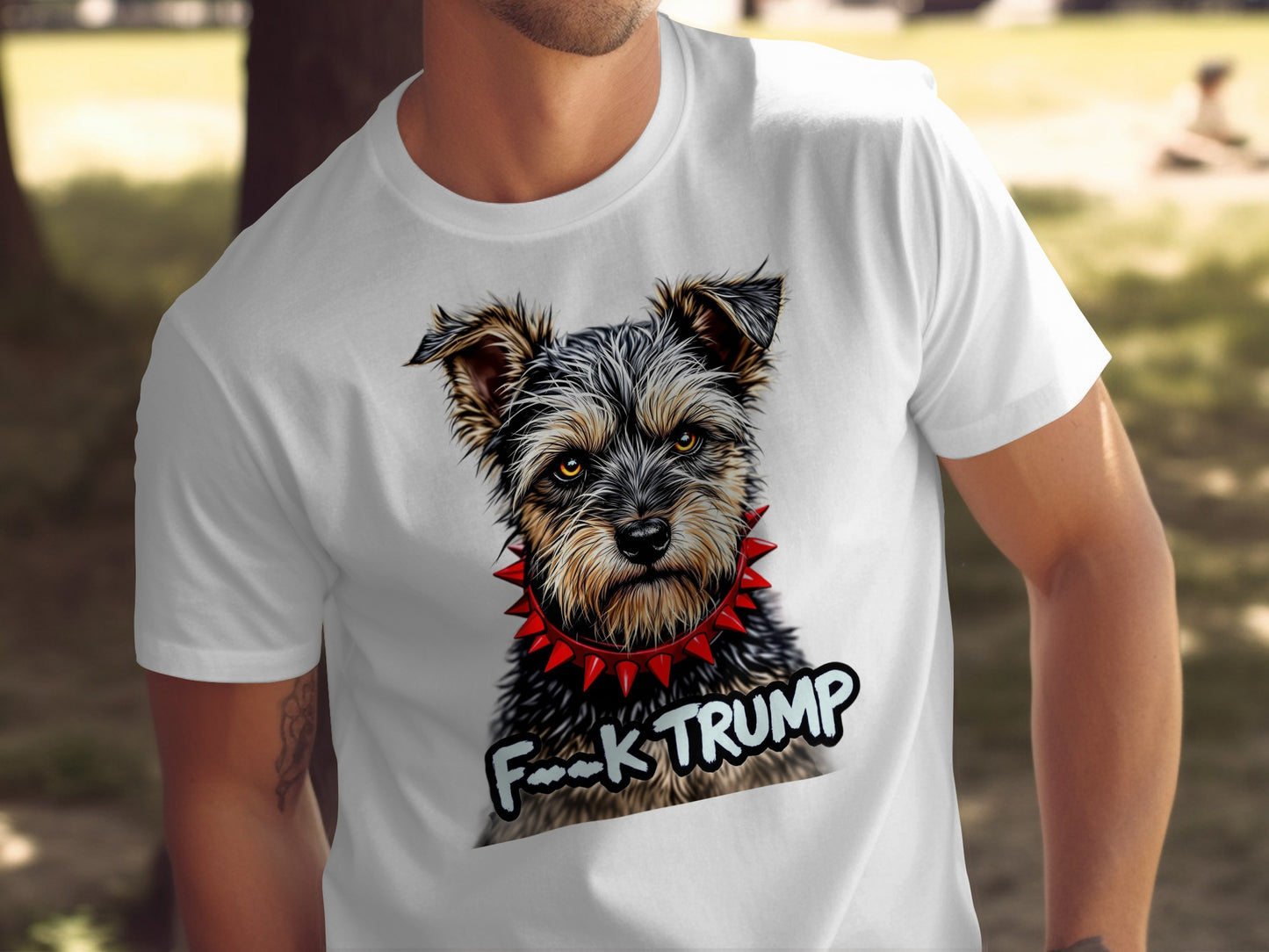 Funny Dog with Spiked Collar Graphic T-shirt Product