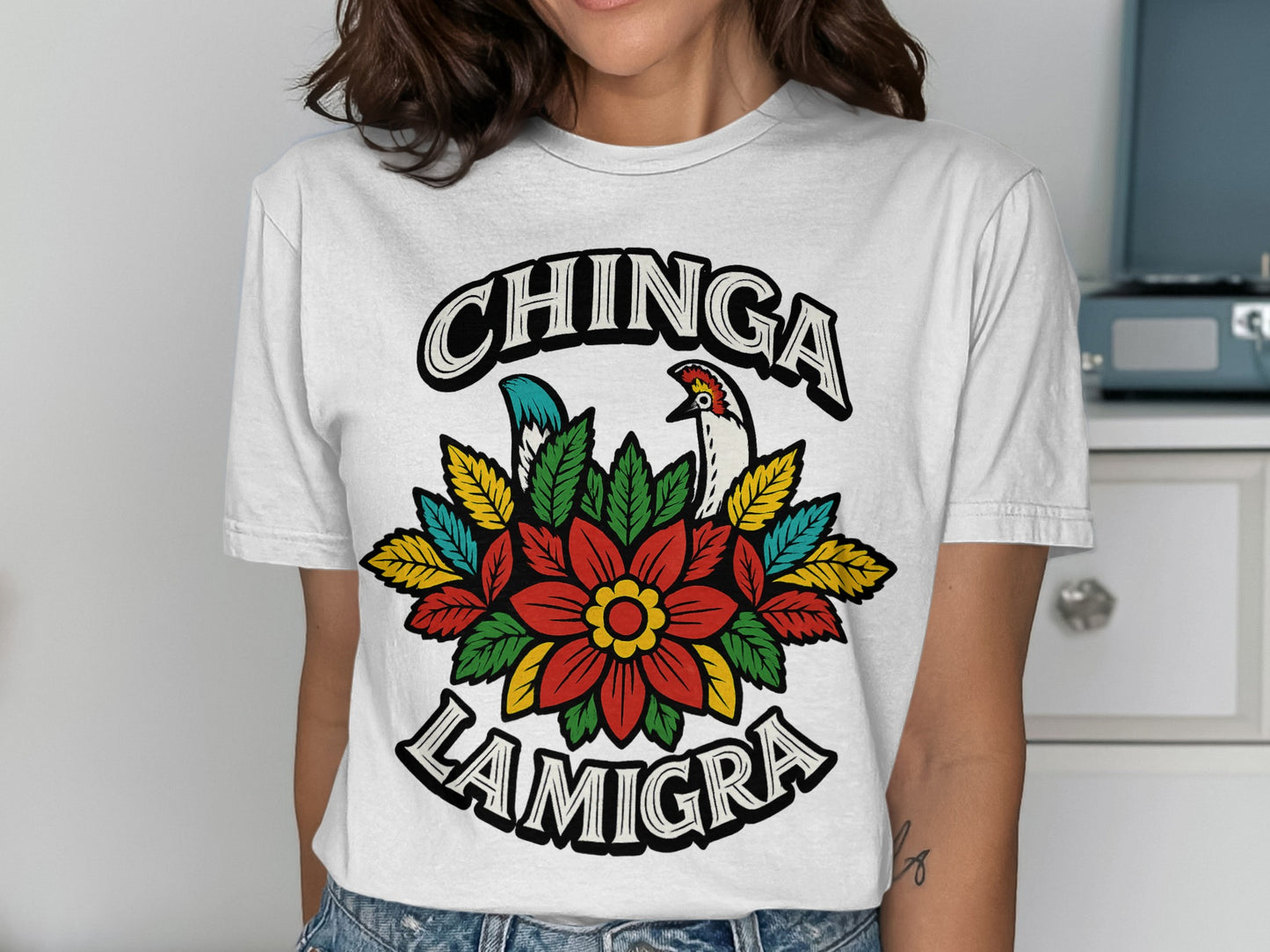 Chinga Lamigra Floral Design Graphic Tee product type