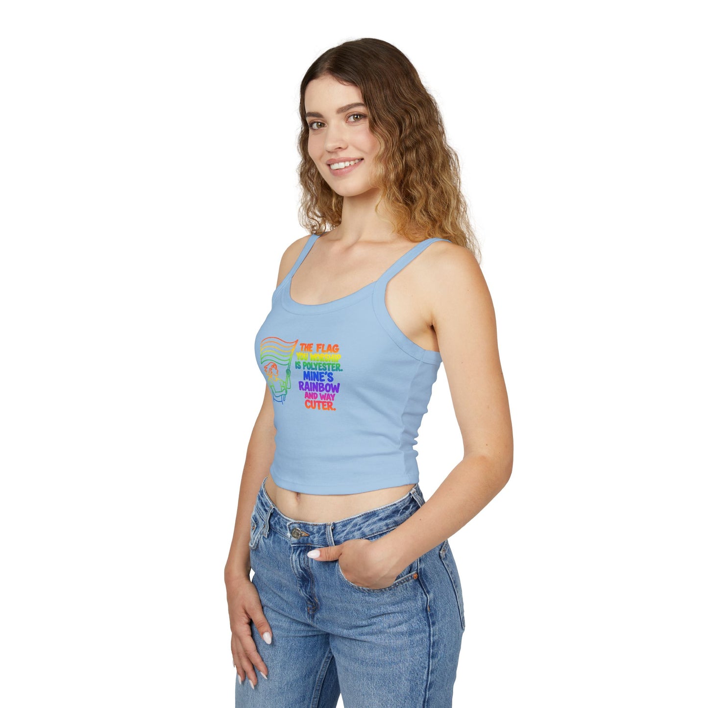 high quality Pride Rainbow Graphic Women's Spaghetti Strap Tank Top