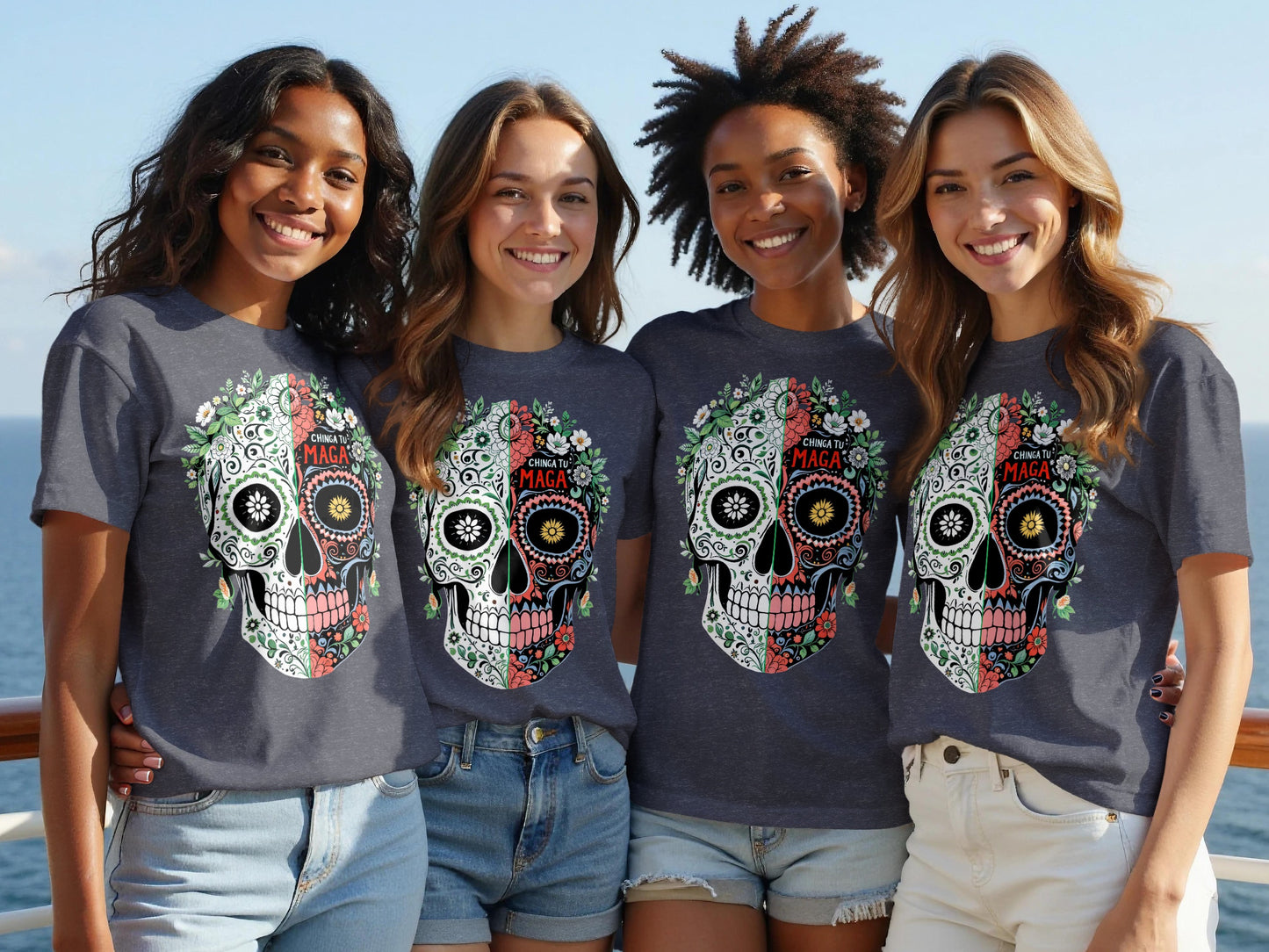Colorful Day of the Dead Sugar Skull T-Shirt product