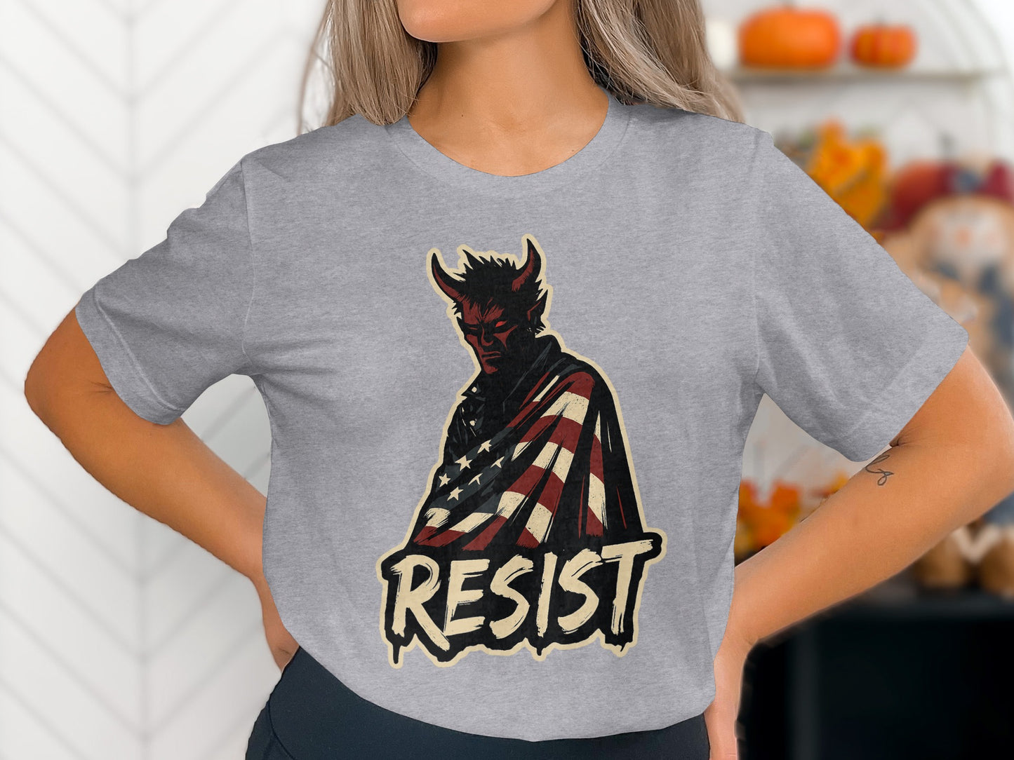 Devil Themed Resist Graphic T-shirt Product Type