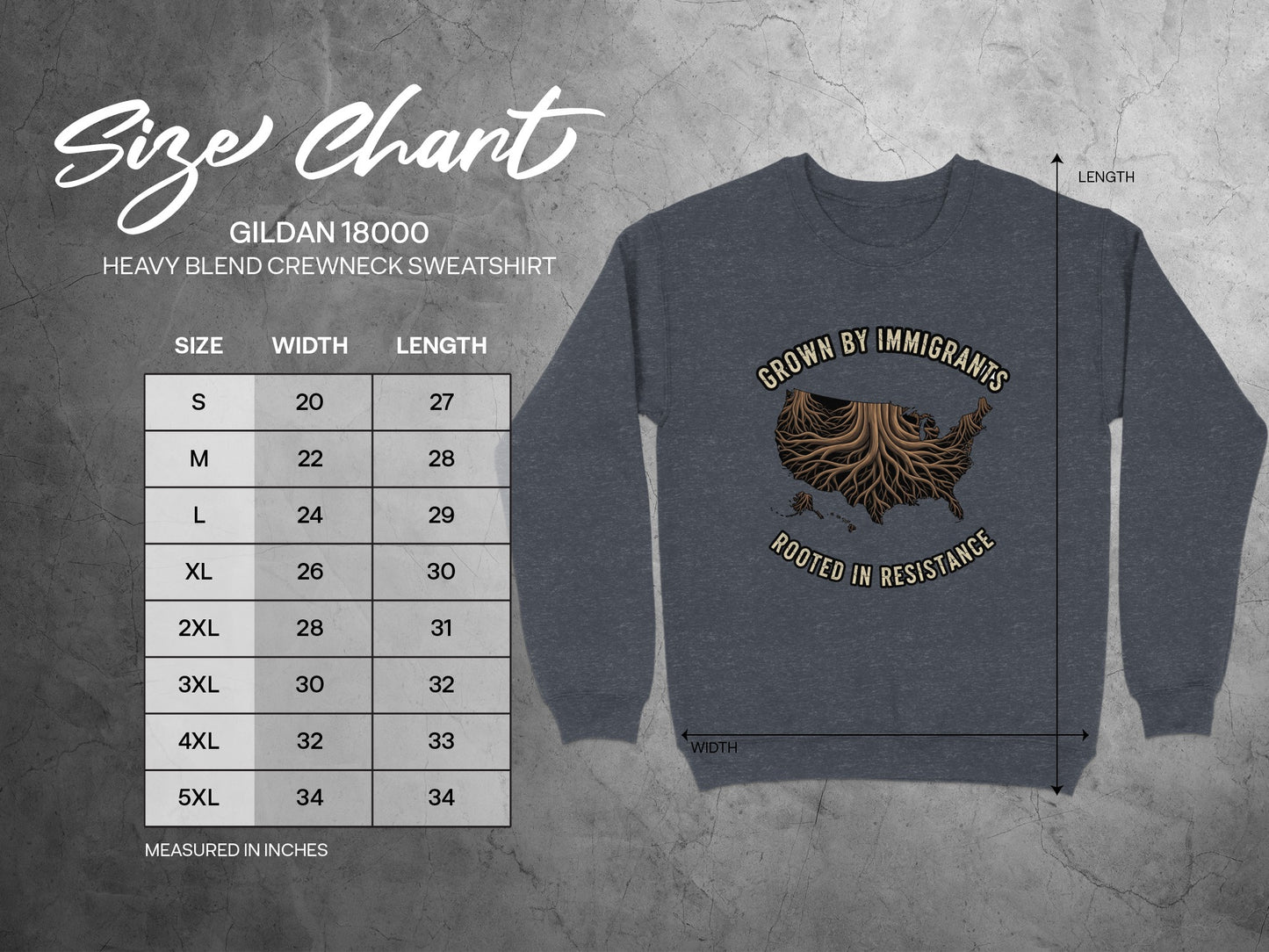 Grown by Immigrants Rooted in Resistance crewneck product