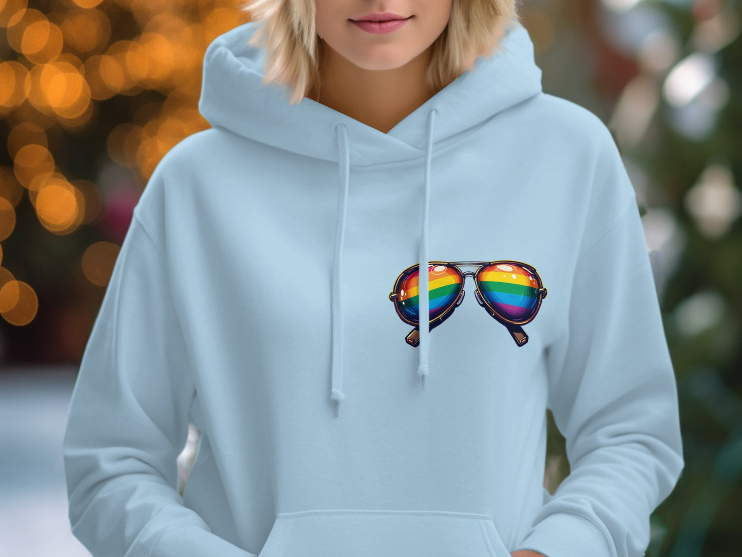 Vibrant Rainbow Sunglasses Graphic Design Hoodie product